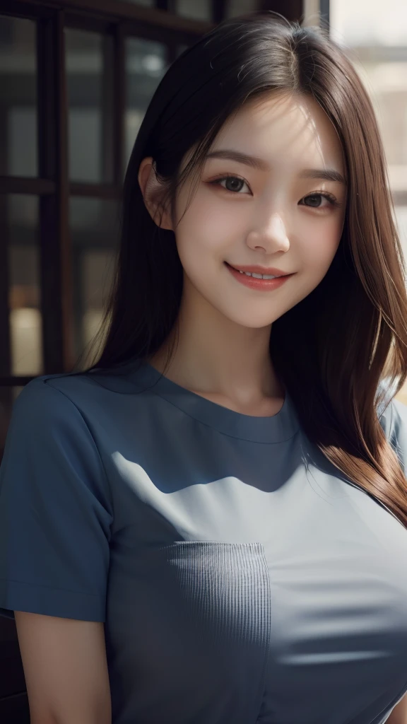 (masterpiece:1.3), (High resolution:1.1), Detailed beautiful face, Detailed beautiful black eyes, (Perky smile:1.4), girl with, 20 years old, F1/8,beautiful Korean women, in 8K, Best Quality, Realistic, 超A high resolution, photographrealistic, Japanese, slim, Huge breasts, nurse clothing,Random hair,Unreal Engine