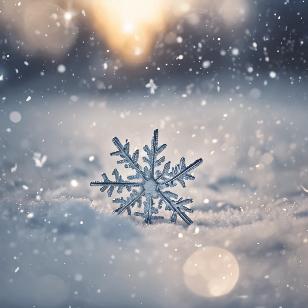 Photorealistic: Snowflakes sparkle silver in the winter night, resembling a dream. The image should be a close-up photograph capturing the intricate details of individual snowflakes. The art style should be realistic photography, with a focus on capturing the natural beauty of the snowflakes. The camera lens used should be a macro lens to capture the fine details. The image should have a soft, ambient light to enhance the sparkle of the snowflakes. The resolution should be high, preferably 4K or higher, to showcase the intricate details of the snowflakes. The output should be in color, with a cool-toned color palette to evoke the winter night atmosphere. The image should be in a horizontal orientation.