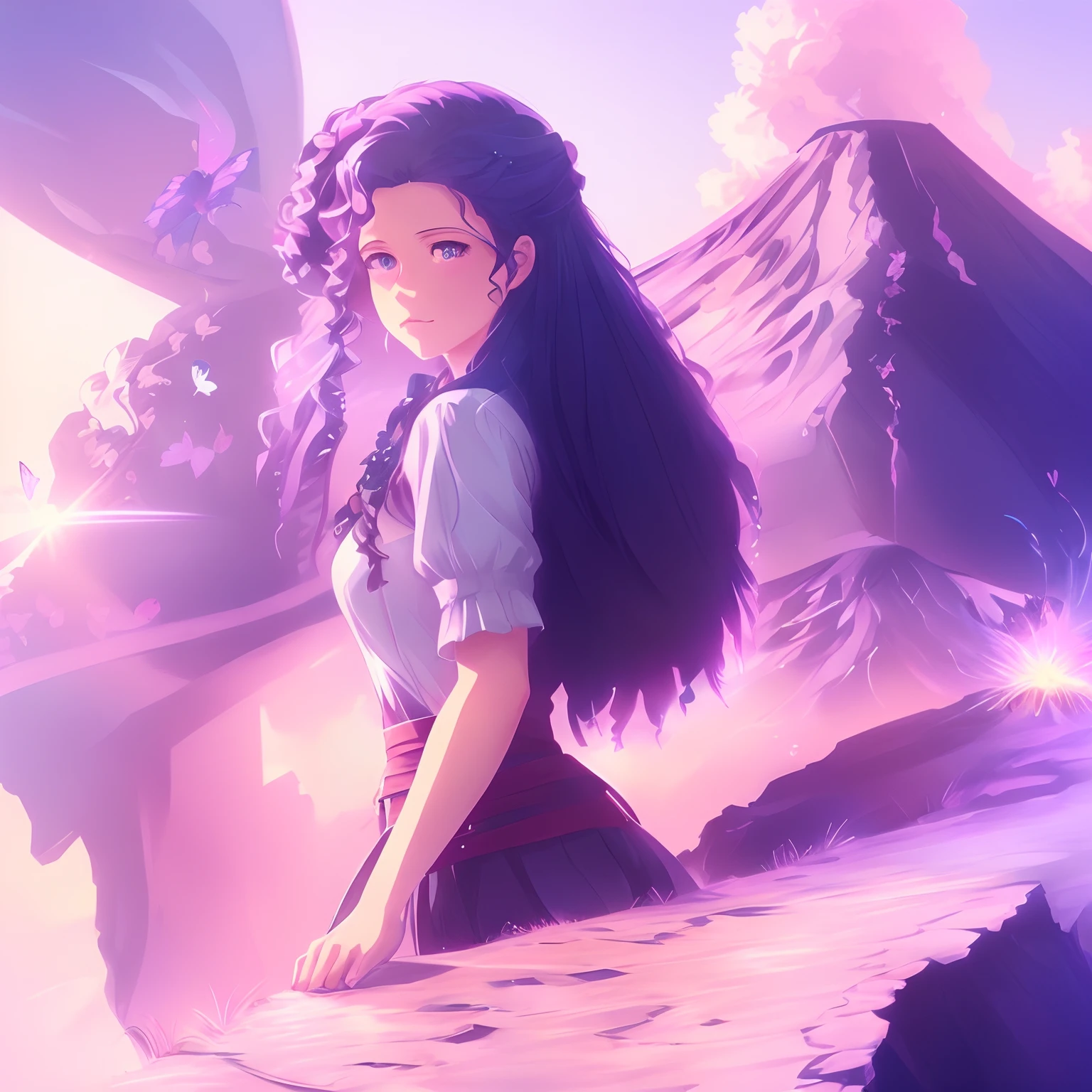 Anime girl with blue eyes and butterfly hair, artwork in the style of guweiz, adorable digital painting, cute detailed digital art, detailed portrait of anime girl, detailed digital anime art, Portrait of Cute Anime Girl, kawaii realistic portrait, highly detailed 4k digital art, stunning anime face portrait, cute anime girl portrait, portrait anime girl, Beautiful anime portrait