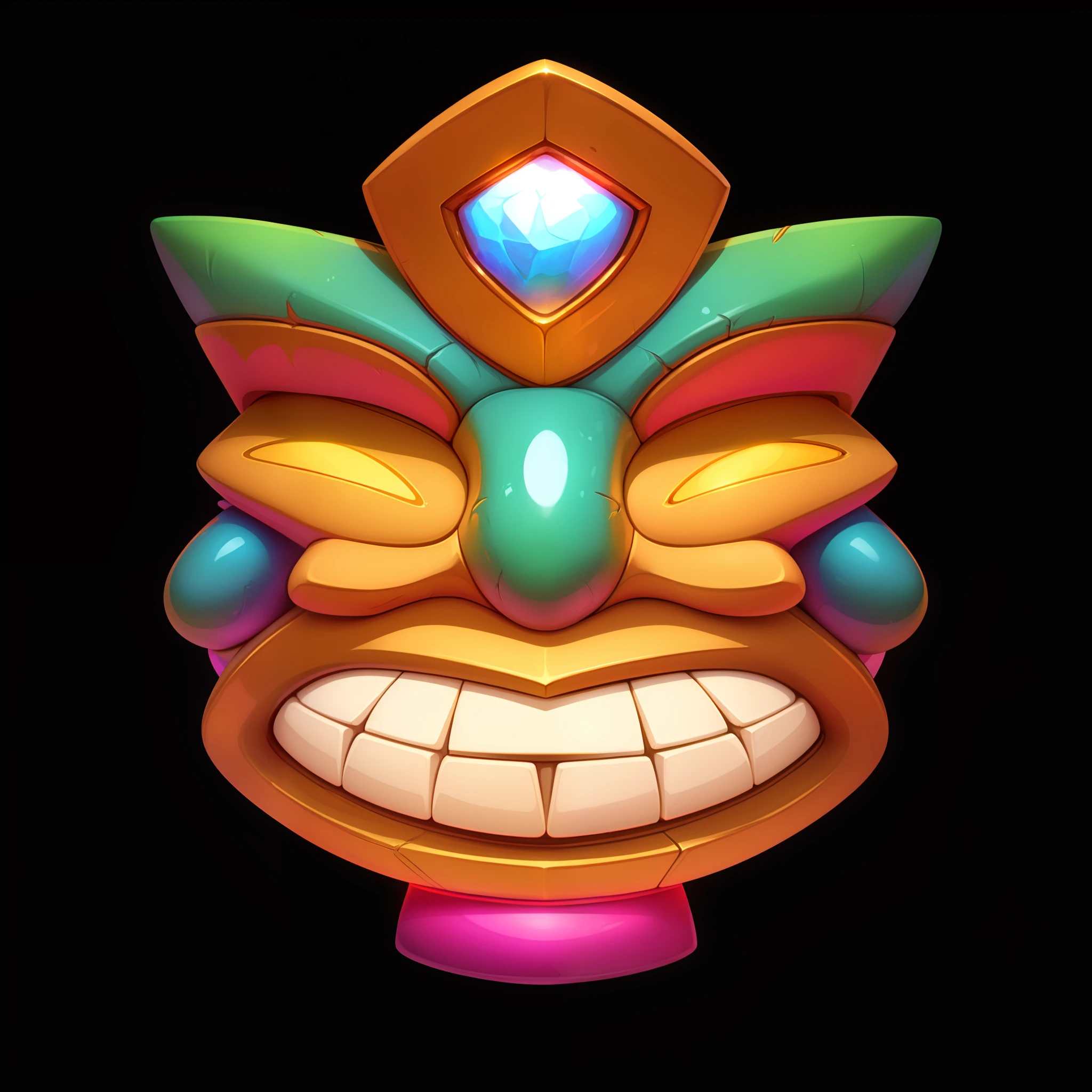 （golden colored:0.8），（amarelo:0.2），（Color:0.3），Mayan tribe，Hawaiian Nation，gameicon，highest masterpiece，high qulity