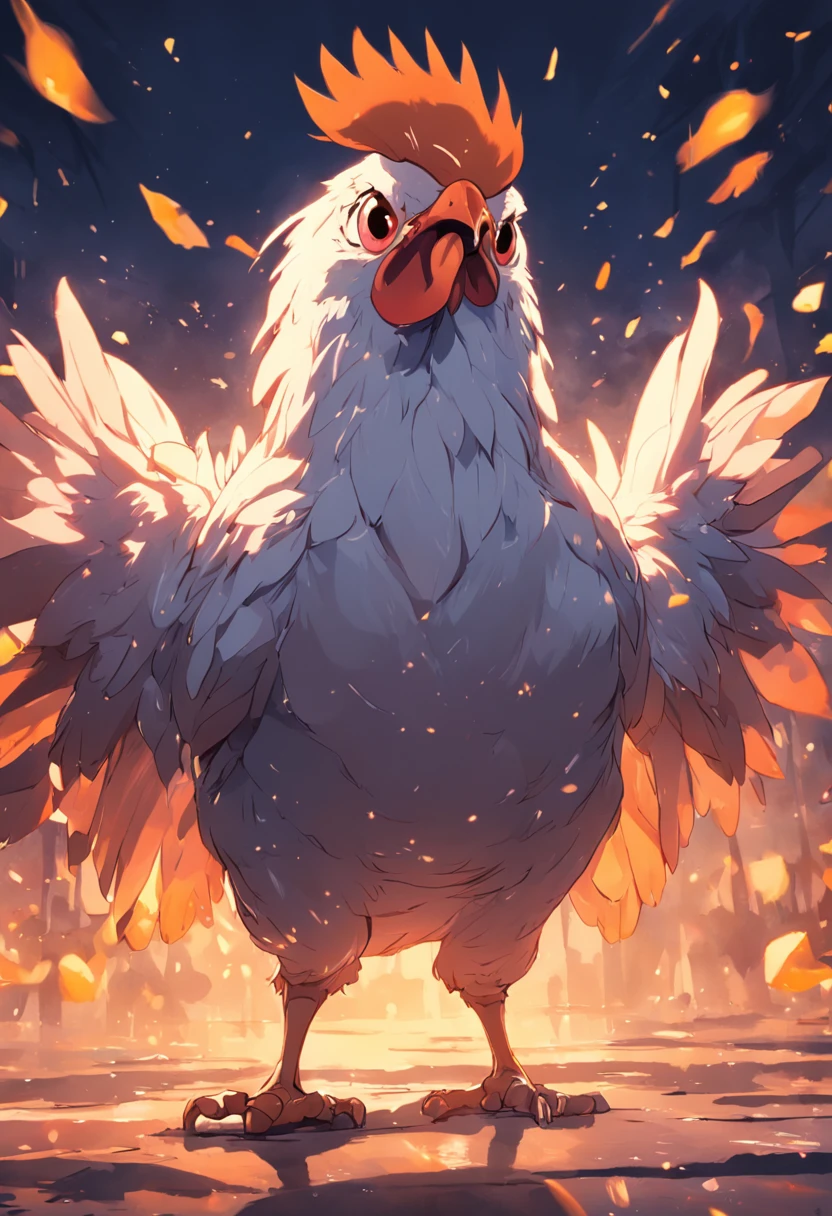 Uma galo,Frango exagerado com olhos grandes,Crazy zoo style, Animais de galinha, frango, Galinhas fofas,Galinha bem-humorada