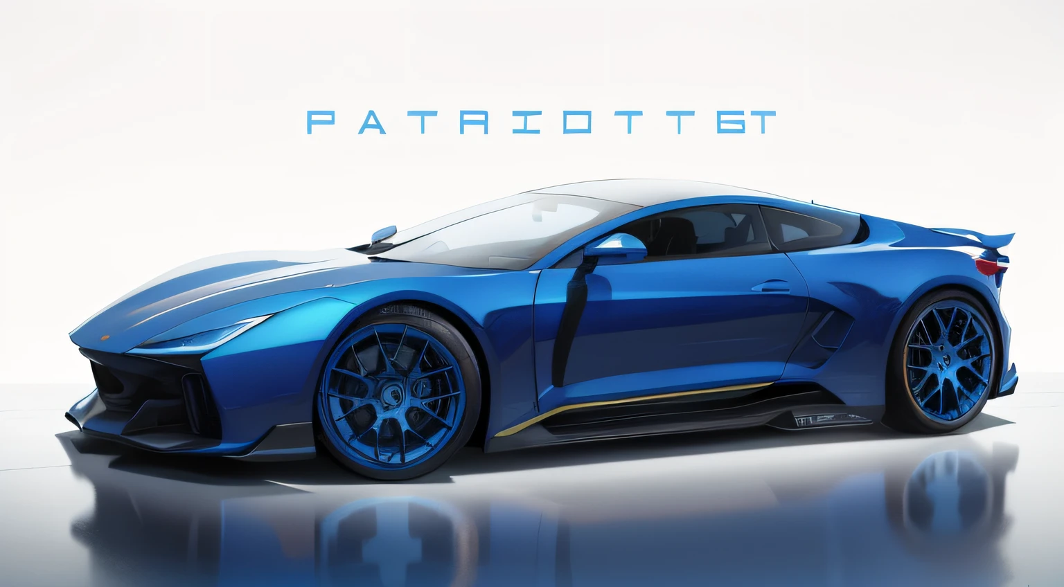Change the color of the car to blue and make the image super realistic.