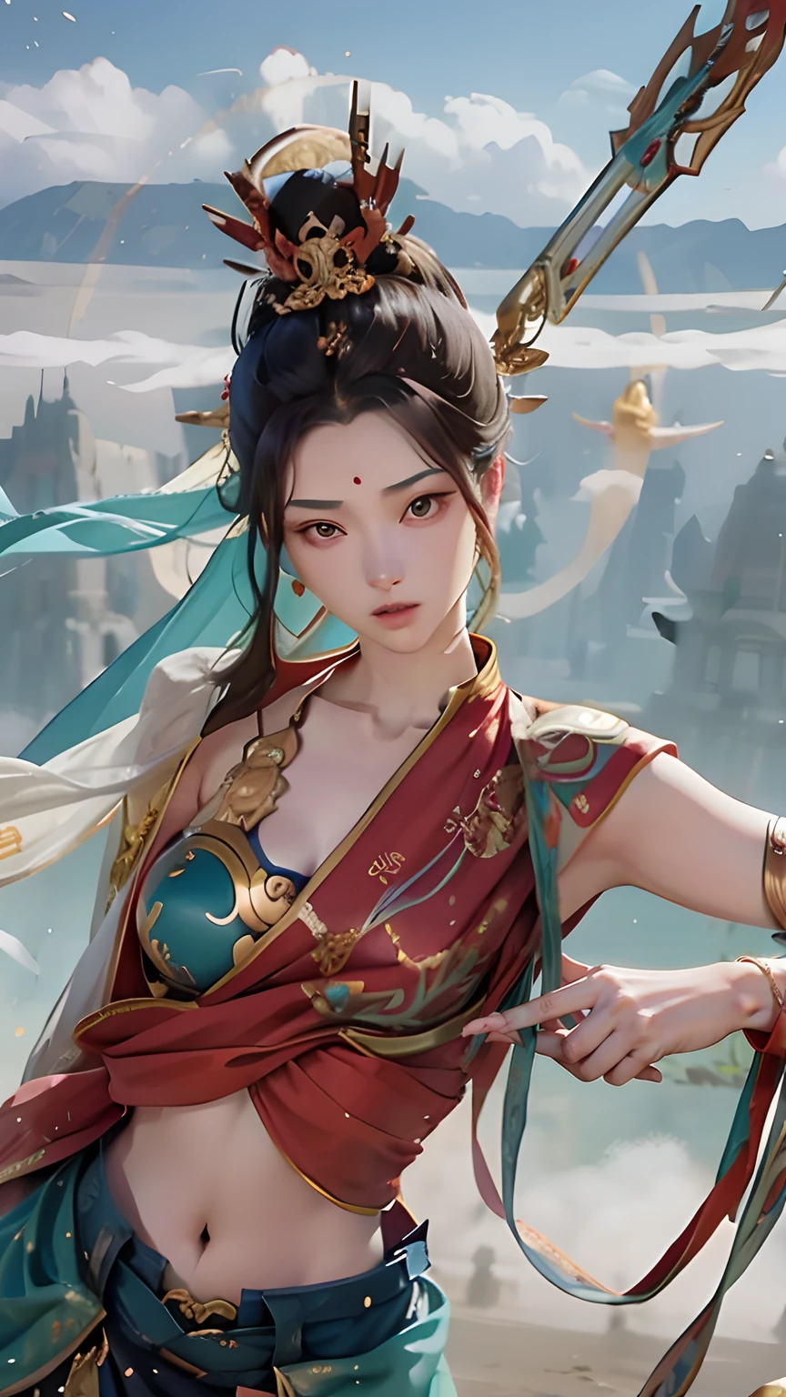 Oriental beauty, Mecha warrior, Fairy, Dunhuang Flying Sky