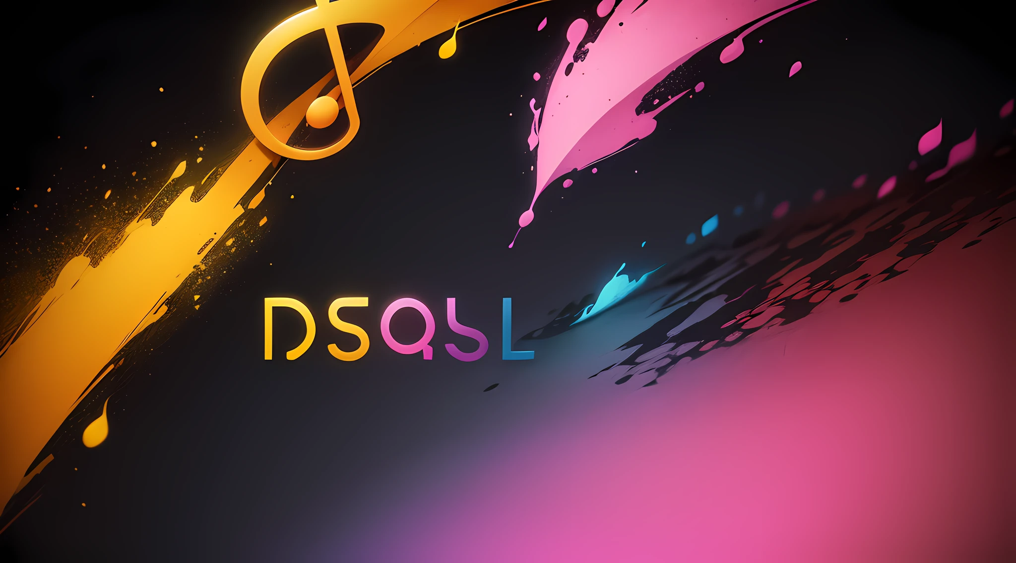 background com as cores preto e rosa com elementos musicais