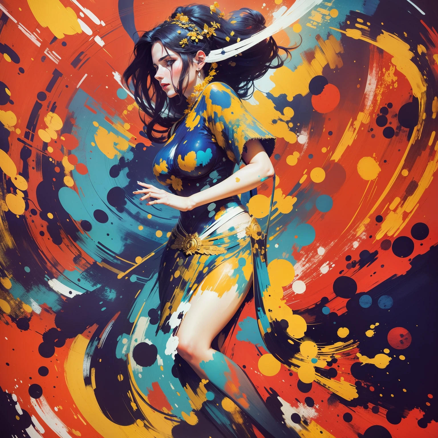 A painting of a woman from ancient Greece, abstrato