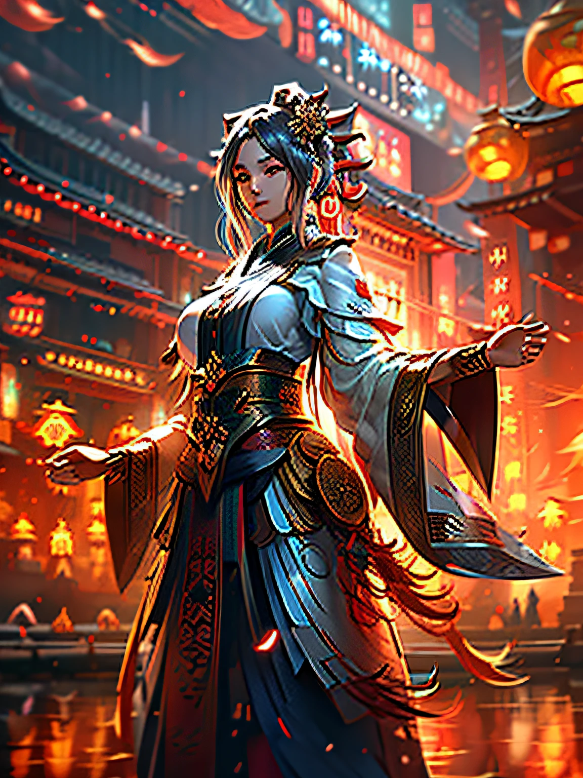 night,(night:1.8),white theme,(city lights:1.9),in summer,onsen,(nature:1.9),1girl,very long hair,grin,sexy,unaligned breasts, dynamic angle,dynamic pose,outdoors,chinese style architecture,
(raw photo:1.2), (photorealistic:1.4), absurdres, incredibly absurdres, huge filesize , ultra-detailed, highres, extremely detailed,best quality ,masterpiece, illustration, an extremely delicate and beautiful, extremely detailed ,CG ,unity ,8k wallpaper, Amazing, finely detail, masterpiece,best quality, pureerosface_v1,ulzzang-6500-v1.1,