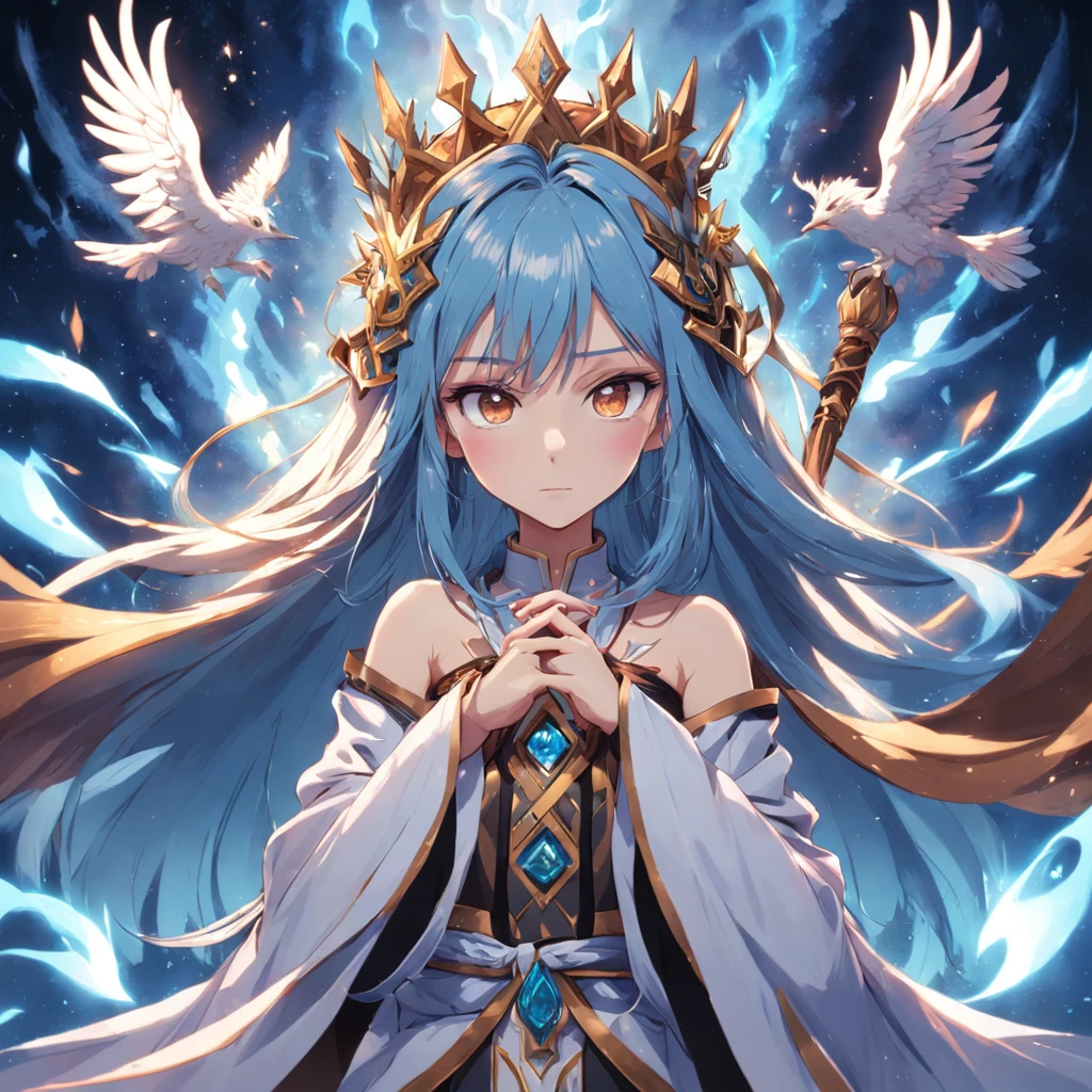 Seven magicians,Forbidden,mistic,Robe,tiara crown,runic,Hair color,facial features,face expression,Body movements,altar,feather quill,incantation,Scenes,Magic Totem,magic rune,illumination,fog atmosphere