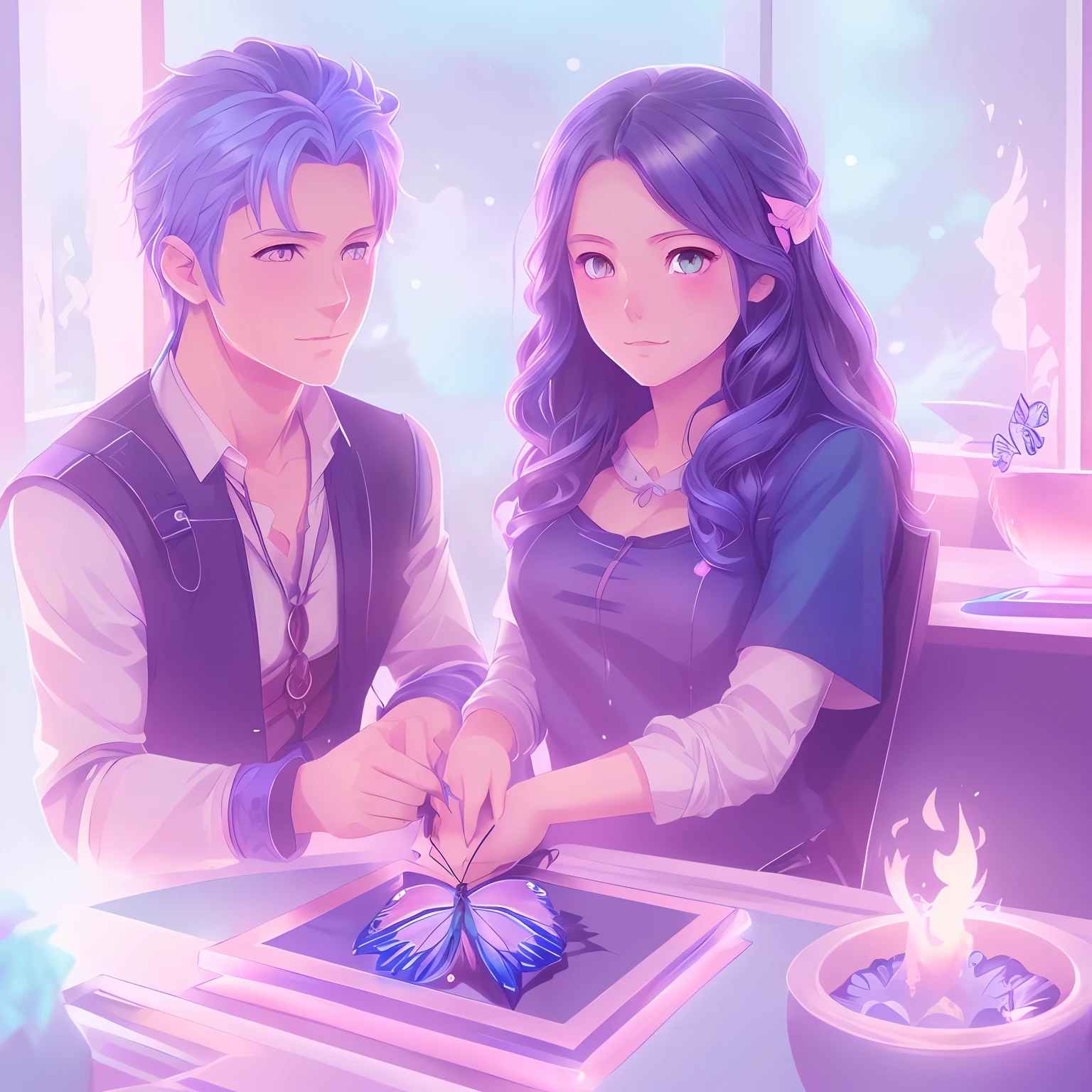 Anime girl with blue eyes and butterfly hair, artwork in the style of guweiz, adorable digital painting, cute detailed digital art, detailed portrait of anime girl, detailed digital anime art, Portrait of Cute Anime Girl, kawaii realistic portrait, highly detailed 4k digital art, stunning anime face portrait, cute anime girl portrait, portrait anime girl, Beautiful anime portrait
