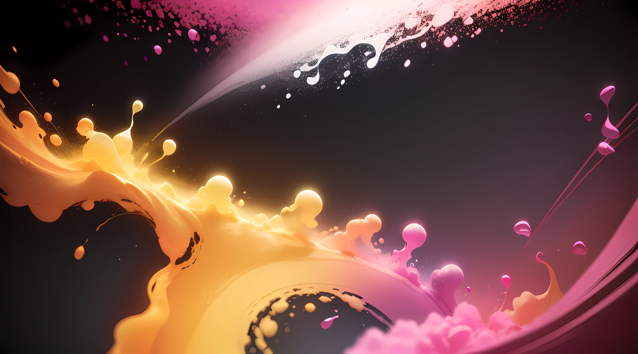 background com as cores preto e rosa com elementos musicais