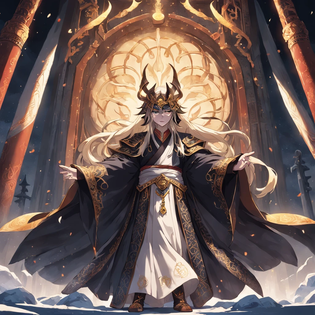 In a dark night,The seven emperors gathered in the mysterious forbidden place。They are dressed in ornate robes,Wears a golden crown,There were mysterious runes flashing on his body。Their hair color varies,Some are as dark as night,Some are fiery as flames,Some are as pale as snow。The characteristics of the five features are different,Some have bright eyes,Some eyes are as deep as a pool,Some eyebrows reveal the light of wisdom。
The seven emperors have a straight body,Stand in front of an ancient altar,Holding a quill pen。Their fingers gently ran over the parchment,Wrote down mysterious incantations。Their facial expressions are solemn and solemn,It's as if you're facing a big secret。Their body movements are light and accurate,Every movement seems to contain infinite power。
The scene in front of the altar is extremely mysterious,There is an ancient atmosphere all around。The walls are covered with ancient magic totems,The ground is littered with mysterious magic runes。The interior is filled with a mysterious light,Bleak and mysterious。The whole scene is shrouded in a faint mist,It gives an incredible feeling。
