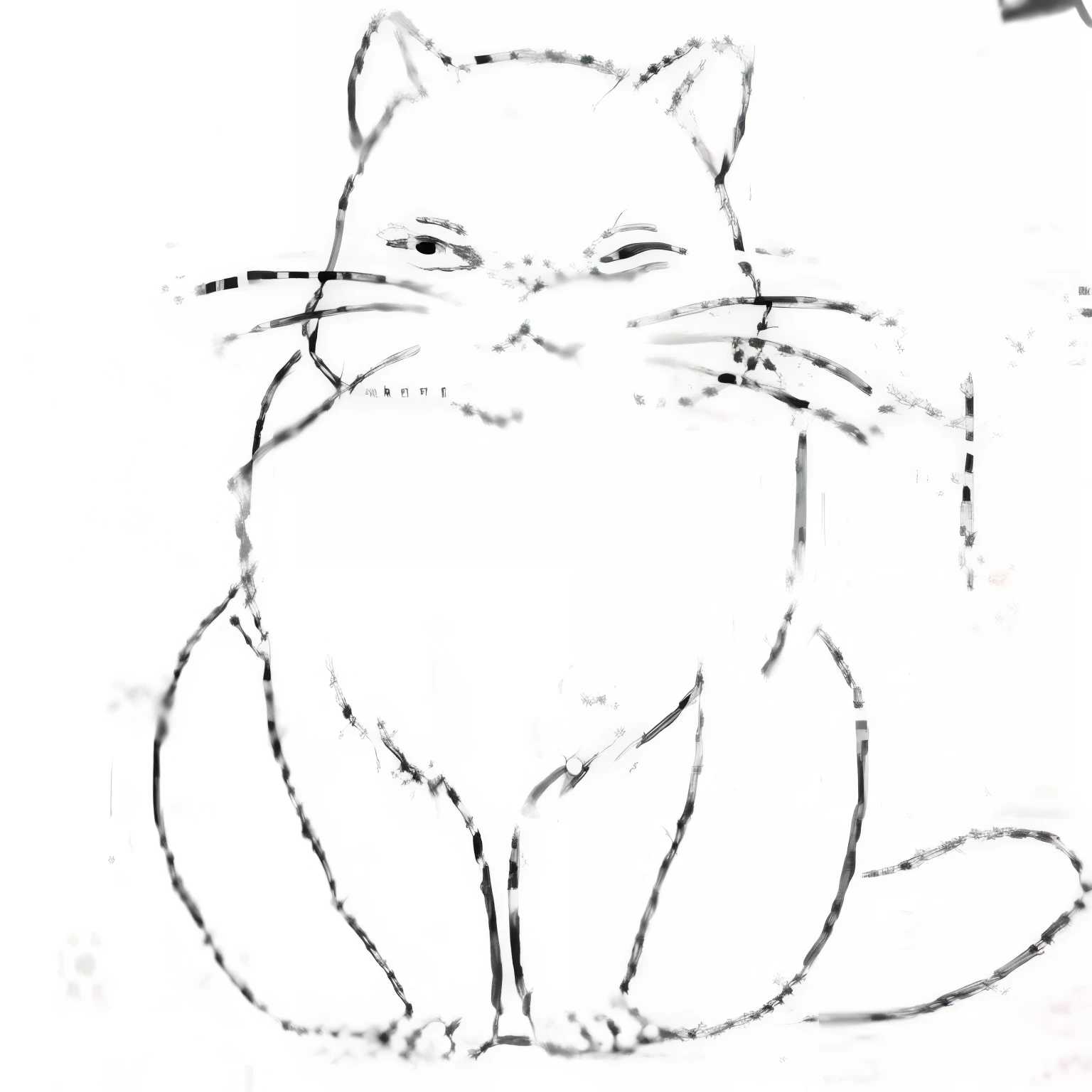 drawing of a cat sitting on a table with a butterfly flying above it, fat chibi grey cat, cat design, anime cat, neko, fat cat, style of hayao miyazaki, hidetaka miyazaki, realistic anime cat, illustration of a cat, chonker cat, anthropomorphic cat, by Gusukuma Seihō, kawaii cat