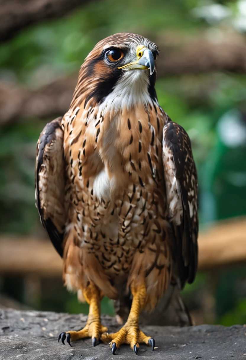 A hawk,Exaggerated hawk with big eyes,Crazy zoo style， Animais de gaviao, gaviao, Gavioes fofos,Gaviao mal-humorado