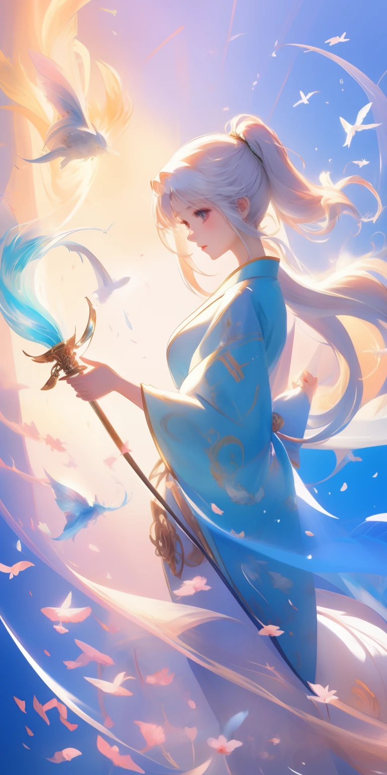 animemanga girl,There are fish in the hair,white dresses, A beautiful artwork illustration, Anime art wallpaper 4 K, Anime art wallpaper 4k, Anime art wallpaper 8 K, Anime fantasy illustration, Exquisite digital illustration, Beautiful digital artwork, Beautiful anime artwork, Anime fantasy artwork, Japanese art style, Detailed digital anime art, Fantasy art style, stunning digital illustration