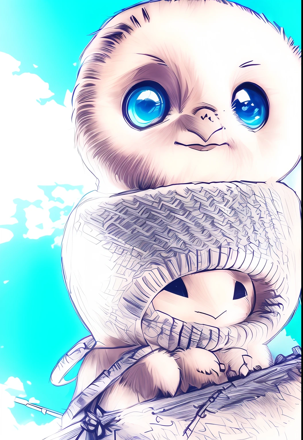 an anime line drawing of linus_sebastian,