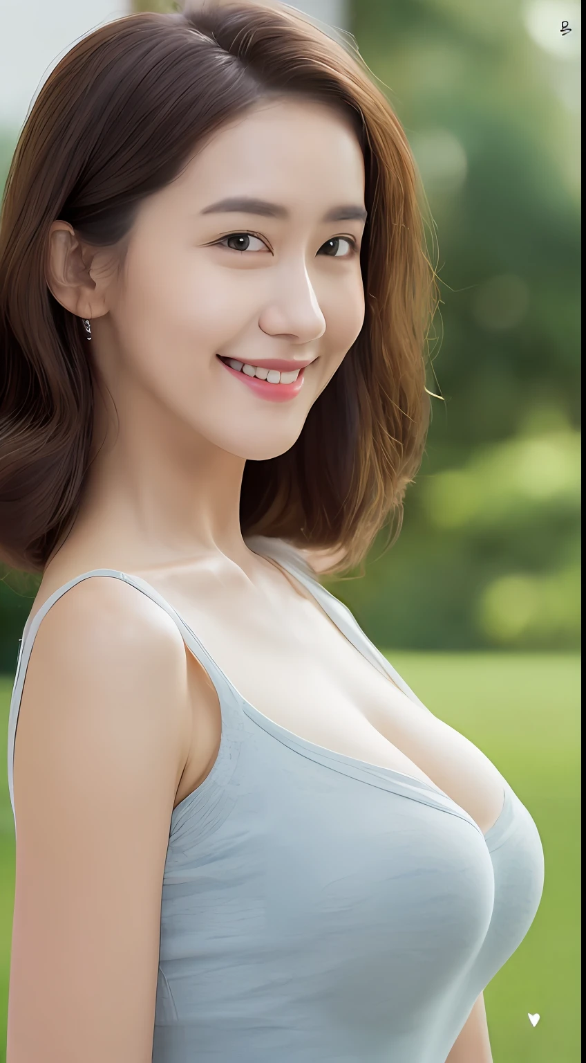 ((The highest image quality, 8K, tmasterpiece:1.3)), 1girll, Beautiful woman with slender abs:1.3, (casual hairstyle, No leakage of big breasts:1.2), Low Cut Bra，Oversized，Ultra-fine face, A detailed eye, 二重まぶた，ssmile，Home，The figure is very bad，tiny small waist，Super big breasts，close-up，Close-up chest，White-skinned，The background is casual，Close-up shot shots