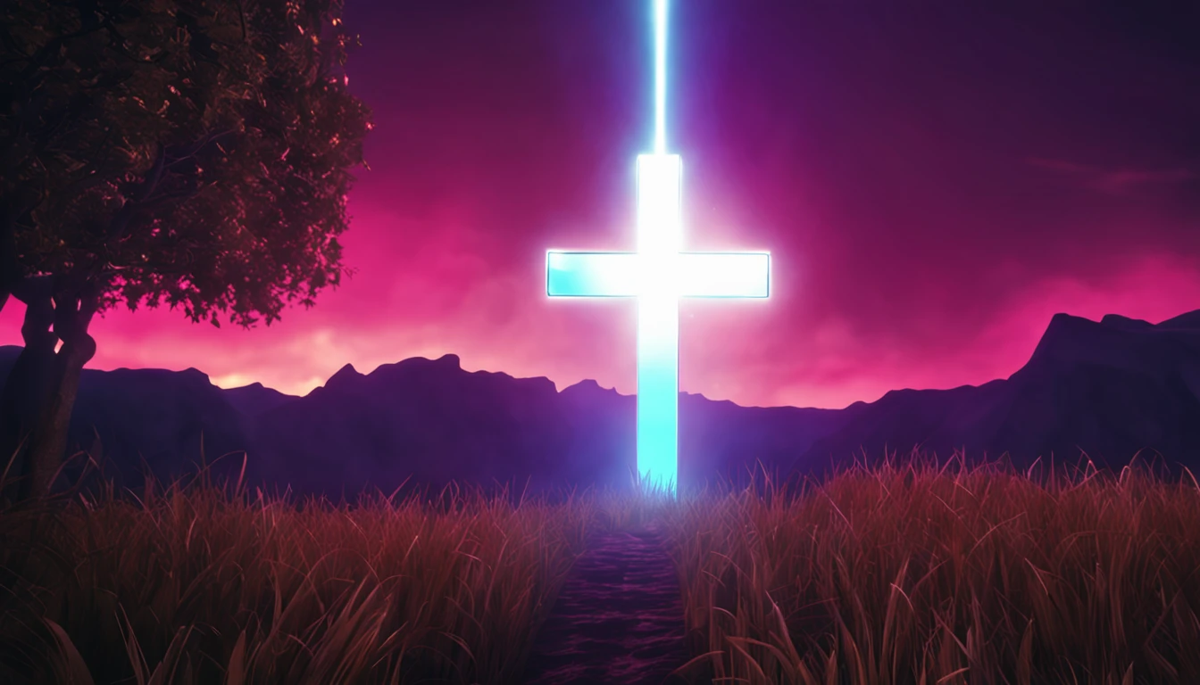 Christian cross glow