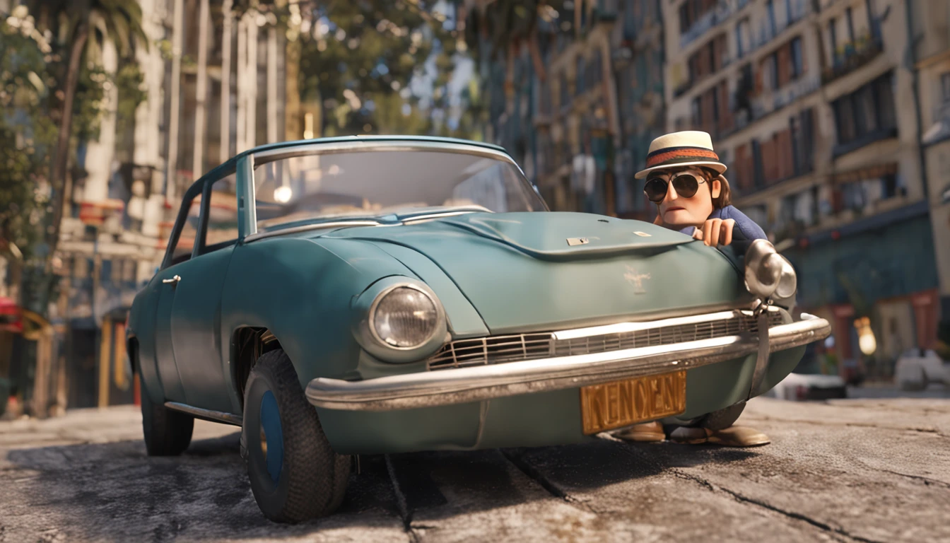 (((Jovem louco chorando John Lennon))), Teary, retrato, visible whole body, Alinhar o Centro, Estilo Studio Ghibli, roupa bonita, sem antecedentes, sombreamento suave, 8k, 3D, Unreal Engine 5.