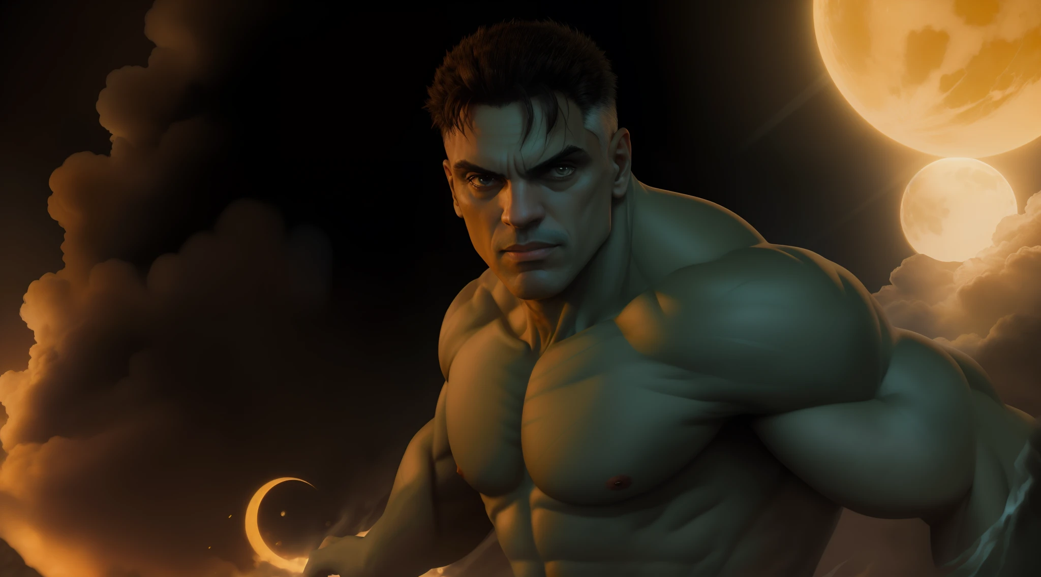 #AMoraes, Hulk, corpo inteiro, na lua, intrincado, 8k