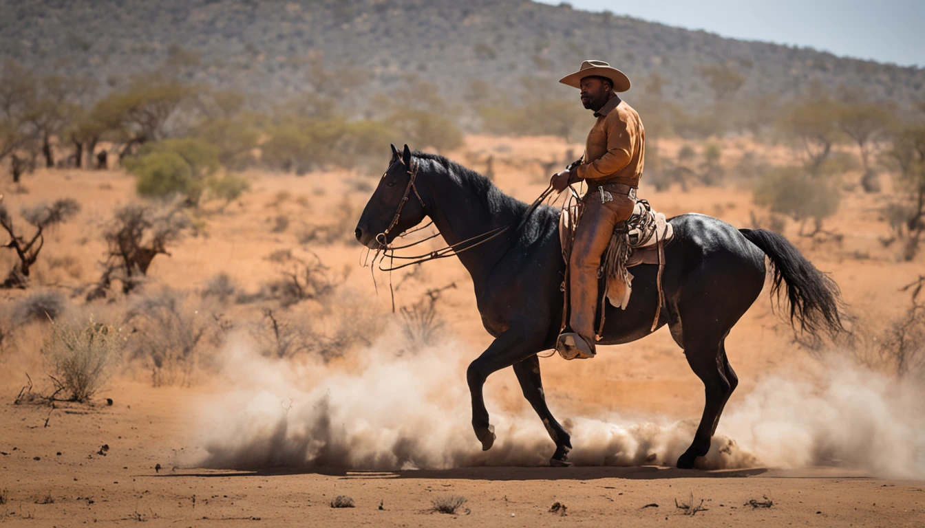 There is a man on a horse in front of a full moon, Andar a cavalo na lua, Vaqueiro, Cowboy na Faixa, Foto traseira de um cowboy, No Velho Oeste, O Cowboy no Estranho Oeste, Velho Oeste, Lone guard, sonho de Vaqueiro, quadrinhos ocidentais inspirados, lonely rider, Directed by: Cíntia Wright, space western, Fotografia Moonwalker