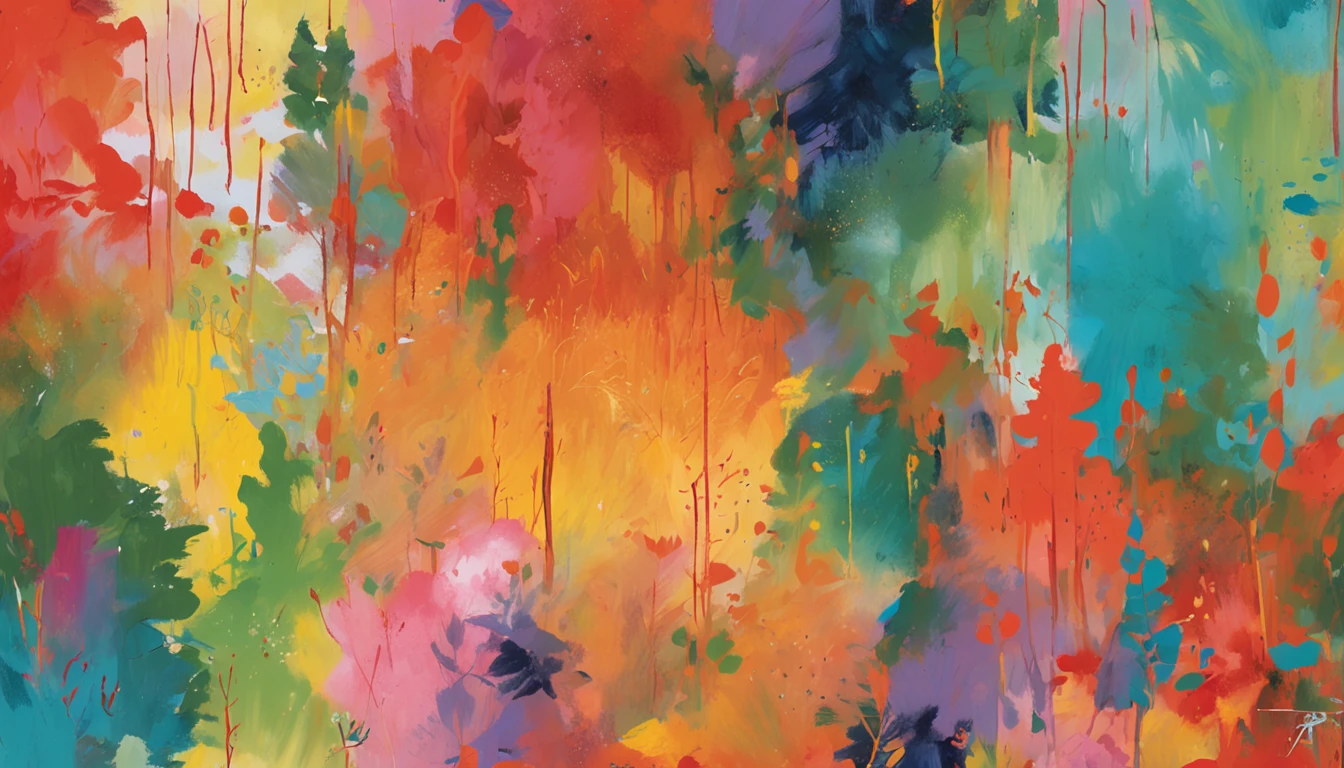 Detalhes intrincados da pintura das florestas japonesas, por Range Murata, galaxy in background, nuvem, Cores vivas, alto contraste, montanha, arte da linha vetorial, Destaques Laranja, trending on pixiv, Anime Concept Art, Stick, Tapete, alta qualidade, Borda a Borda, Sanskrit