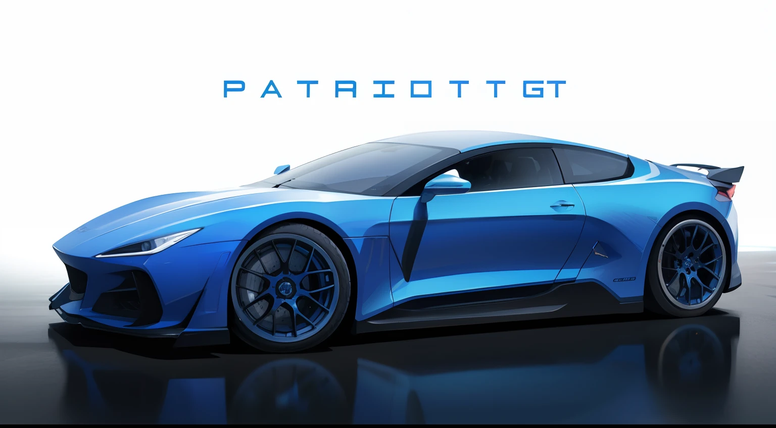 Change the color of the car to blue and make the image super realistic.