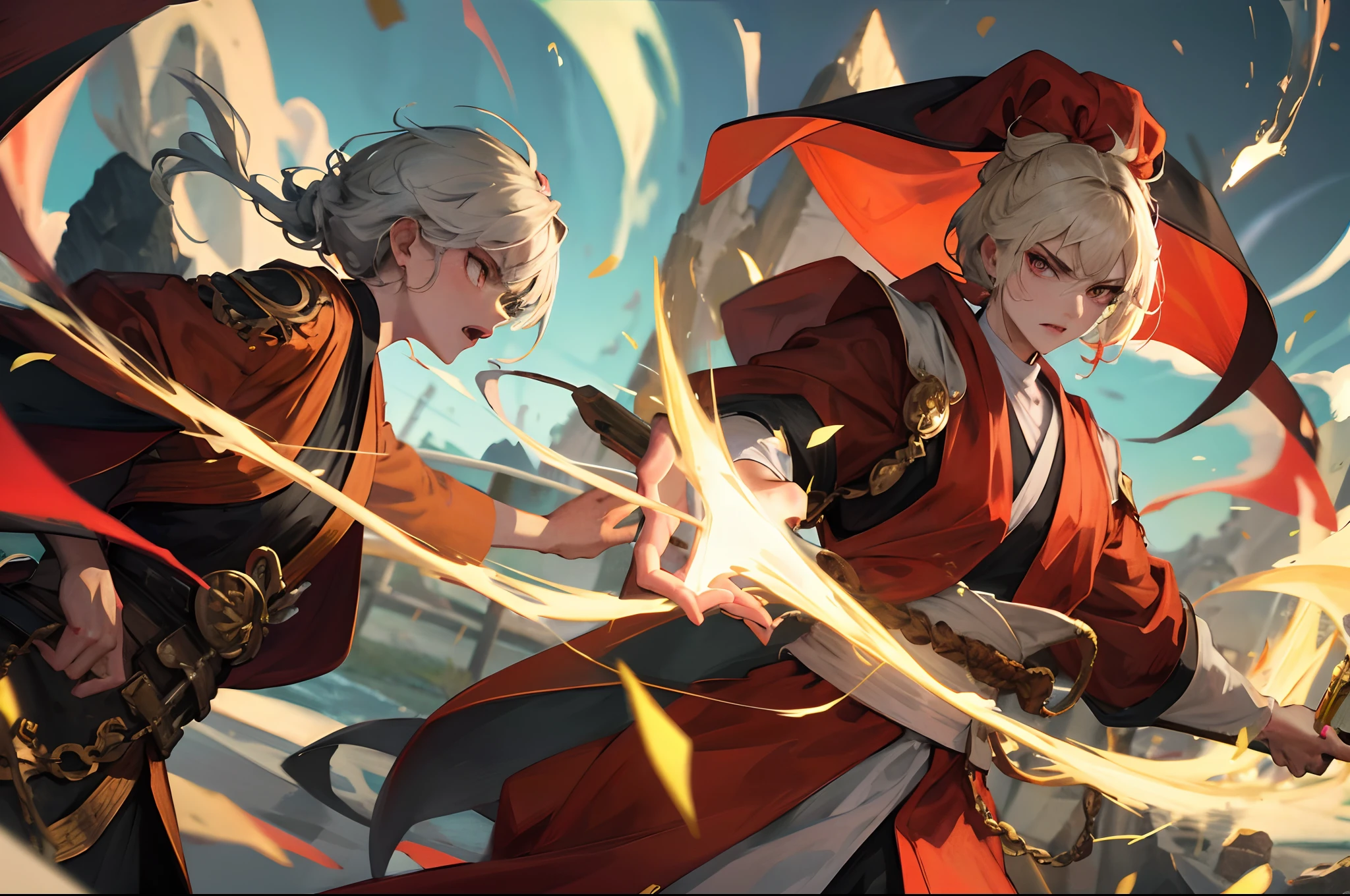 A monk with a fierce god