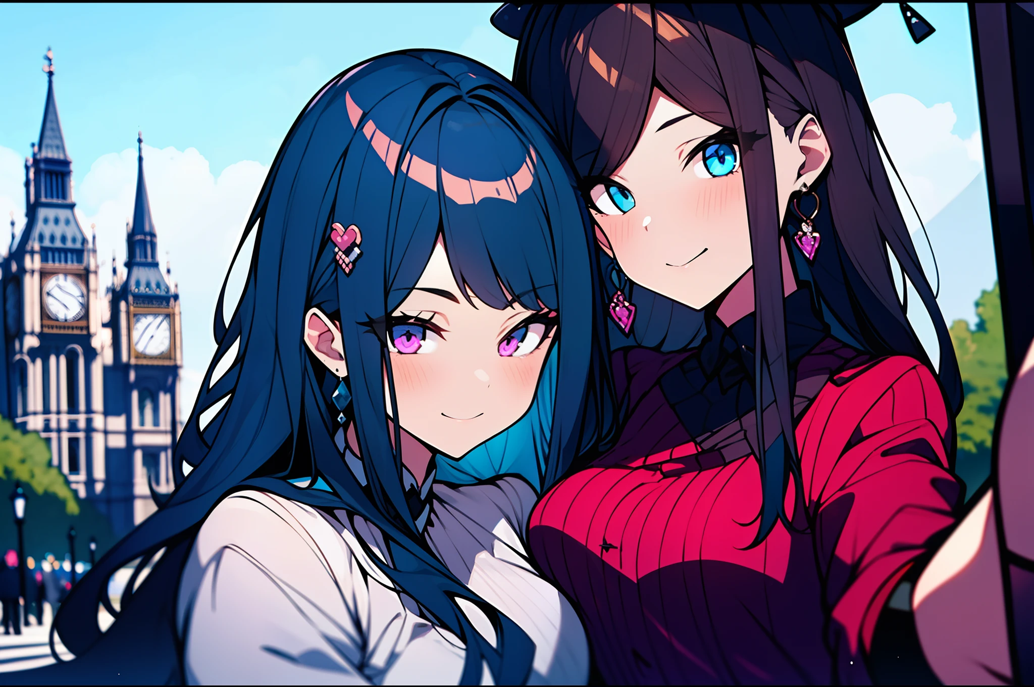 2 cute girls with adorable expressions and vibrant personalities interacting with each other