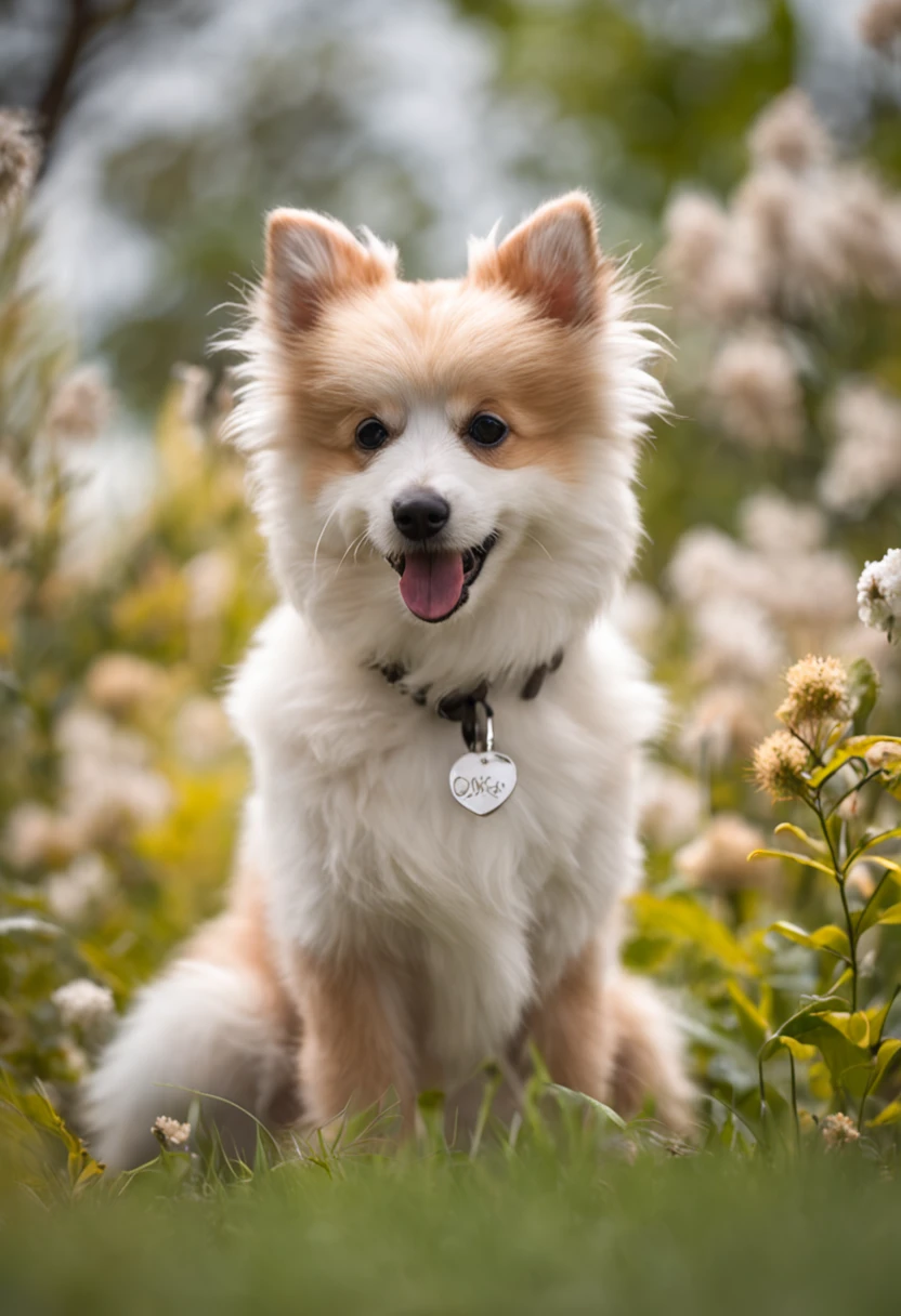 Es una escena encantadora para imaginar! El perrito Pomerania blanco con tonos beige, con su abrigo muy peludo, Seems to be enjoying a sunny day in nature. With a bright look and full of joy, Corre libremente, Disfrutando cada momento.

Su pelo vuela en el viento, giving the feeling of movement and freedom. El aire fresco y la suave brisa acarician su pelaje, making the experience even more enjoyable. El perro salta y salta con entusiasmo, showing all your energy and happiness.

The nature that surrounds you is a true paradise, with colorful flowers and leafy trees. El sol brilla intensamente, lighting the dog's path as he explores the area. Se siente como en casa y completamente conectado con el entorno que lo rodea.

The joy and contagious energy of the white puppy is inspiring. It's a reminder of how nature can bring happiness and peace into our lives... Observing this landscape fills us with joy and makes us appreciate the beauty and magic that nature has to offer...
en forma de dibujo