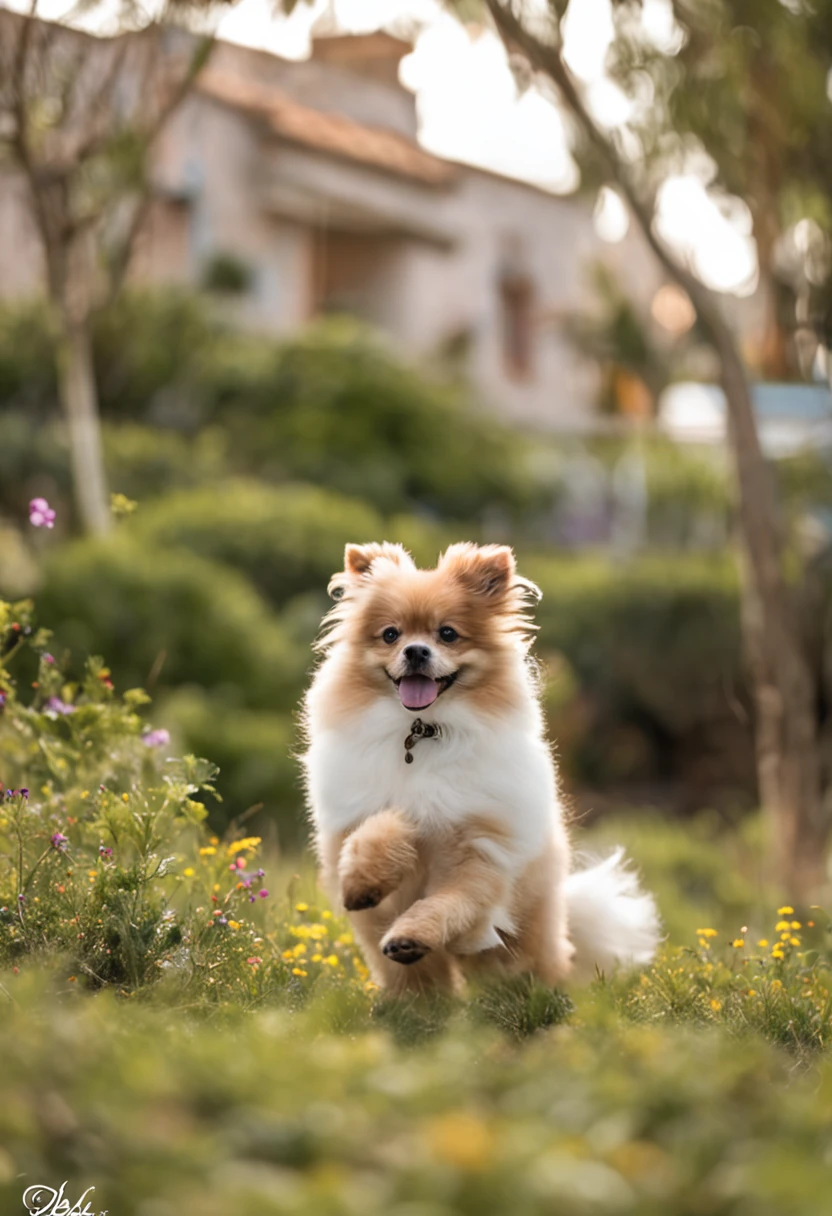 Es una escena encantadora para imaginar! El perrito Pomerania blanco con tonos beige, con su abrigo muy peludo, Seems to be enjoying a sunny day in nature. With a bright look and full of joy, Corre libremente, Disfrutando cada momento.
Su pelo vuela en el viento, giving the feeling of movement and freedom. El aire fresco y la suave brisa acarician su pelaje, making the experience even more enjoyable. El perro salta y salta con entusiasmo, showing all your energy and happiness.
The nature that surrounds you is a true paradise, with colorful flowers and leafy trees. El sol brilla intensamente, lighting the dog's path as he explores the area. Se siente como en casa y completamente conectado con el entorno que lo rodea.
The joy and contagious energy of the white puppy is inspiring. It's a reminder of how nature can bring happiness and peace into our lives... Observing this landscape fills us with joy and makes us appreciate the beauty and magic that nature has to offer...
en forma de dibujo