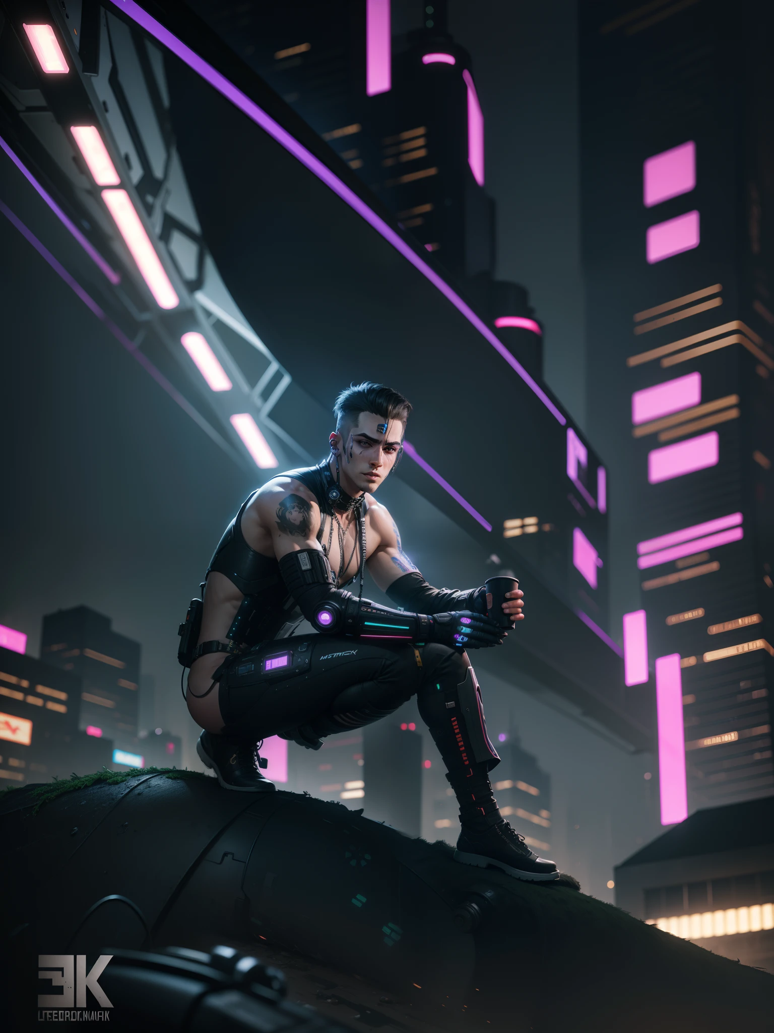 Cyberpunk handsome boy realistic,8k ultra realistic.