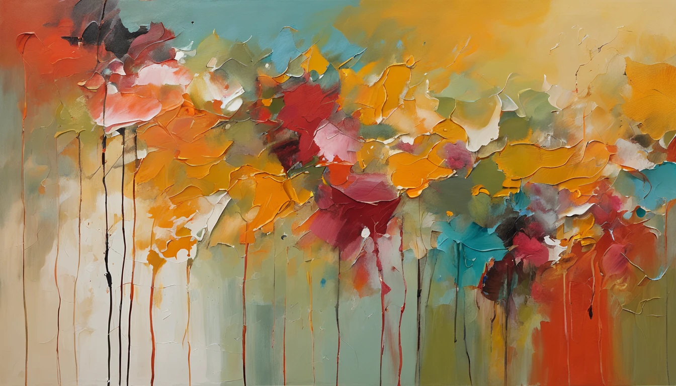 Detalhes intrincados da pintura das florestas , nuvem, Cores vivas, alto contraste, montanha, arte da linha vetorial, Destaques Laranja, Concept Art, Stick, Tapete, alta qualidade, Borda a Borda,pintura de flores, there are gold and silver leaves, flores de ouro, golden peony flowers