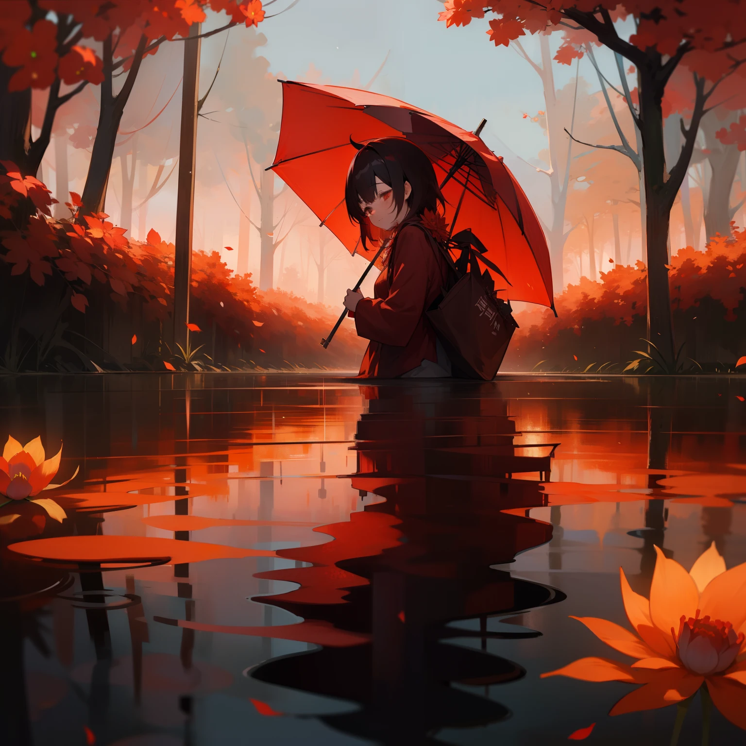 The flower language of higanbana is「reunion」with the「Tote」。In the dark of night、Under the red, fiery higan flowers、Reuniting with the Lost Past、Quiet Death。In illusions、Feel the end of time。