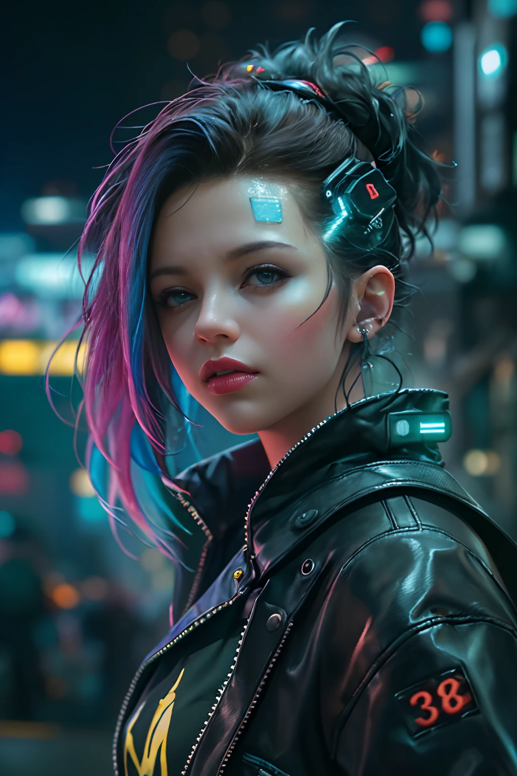 Unbeatable masterpiece, Ultra photo realsisim, Perfect Artwork, Intricate details, Best Quality, strong lights,High contrast,((Post apocalyptic futuristic Cyberpunk , outline):1.35) , ((masterpiece)),((Extremely detailed)) , ((extremely detailed and beautiful face)) , Smoky makeup, Perfectcomposition , intricate detailes , neon light , neon trim, (full body Esbian:1.25) , (Official art) , Very delicately beautiful cyberpunk girl, long platinum colored hair blowing in the wind, vibrant blue eyes, long detailed eyelashes, huge enormously gigantic tits, cleavage showing, wearing highly detailed futuristic hooded battle armor, tons of tattoos and piercings(1girl:1.3) , Solo , (glass screen:1.2) , (Clear glass) , Tindall Effect , Colorful refraction , visual impact , (High light contrast) , Colorful , Melt , (Cyberpunk:1.2) ,(flinch :1.4) ,