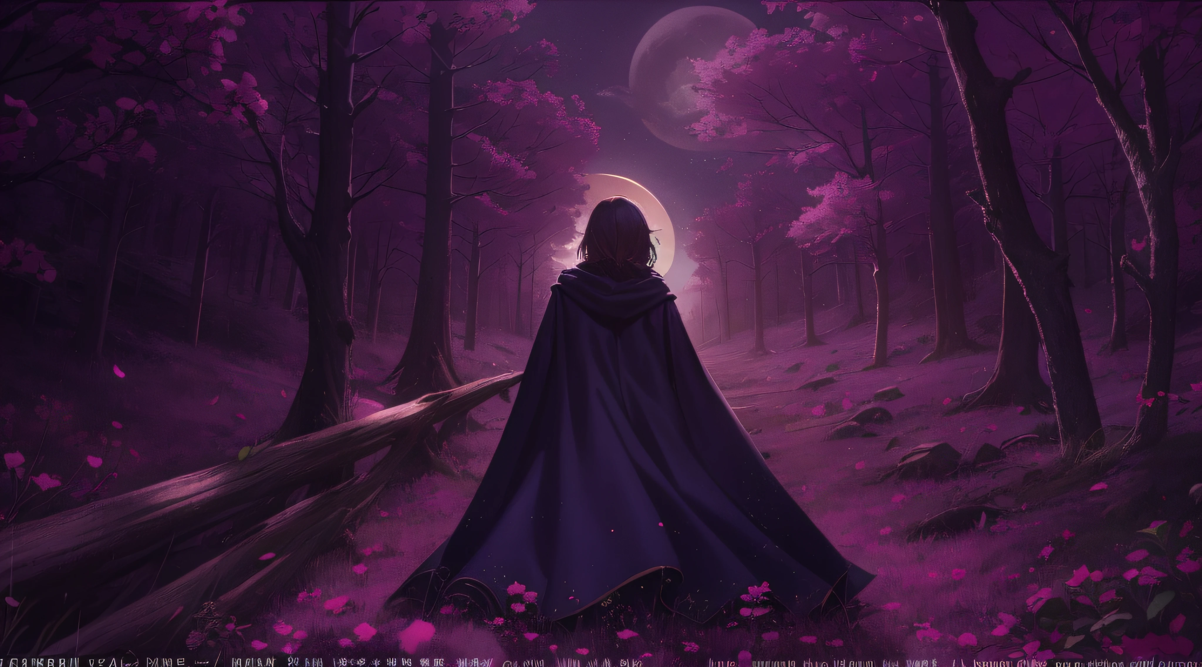 Em meio a uma floresta densa e repleta de vida, An explorer proceeds cautiously. The mood is suspenseful, and the night has already set in, covering everything with a cloak of darkness. The dim light of the moon creates a play of mysterious shadows among the trees. The scene evokes a sense of mystery and discovery. Capturado por Rafael Silva com uma Canon EOS R5 e uma lente 35mm, The lighting is subtle, destacando os detalhes e criando uma atmosfera intrigante