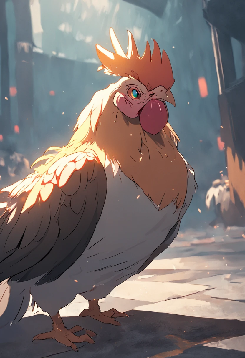 Uma galo,Frango sem penas com olhos grandes,Crazy zoo style, Animais de galinha, frango, Galinhas fofas,Galinha bem-humorada