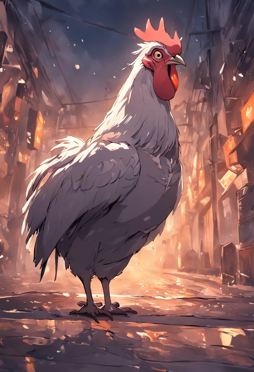 Uma galo,Frango sem penas com olhos grandes,Crazy zoo style, Animais de galinha, frango, Galinhas fofas,Galinha bem-humorada