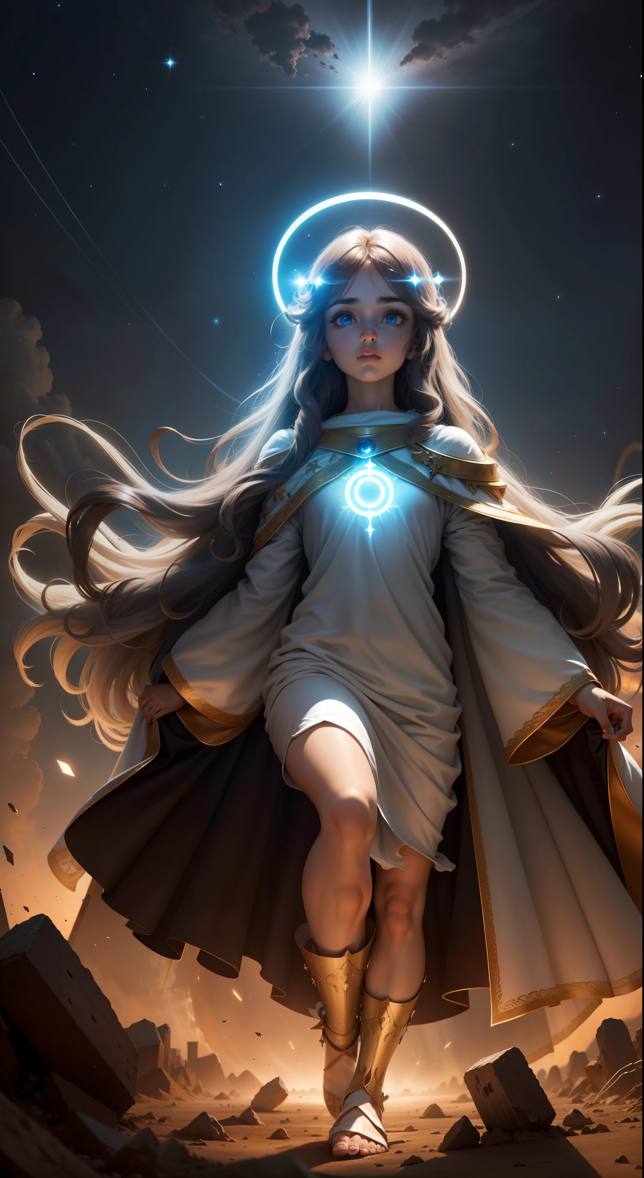 a beautiful white woman with long black hair, ethereal spiritual being floating in a cosmic space, mystical dimensional portal, intricate energy field surrounding her body, glowing orbs of light orbiting her, volumetric lighting, cinematic composition, dramatic chiaroscuro lighting, dreamlike atmosphere, vibrant colors, highly detailed, photorealistic, 8k, masterpiece