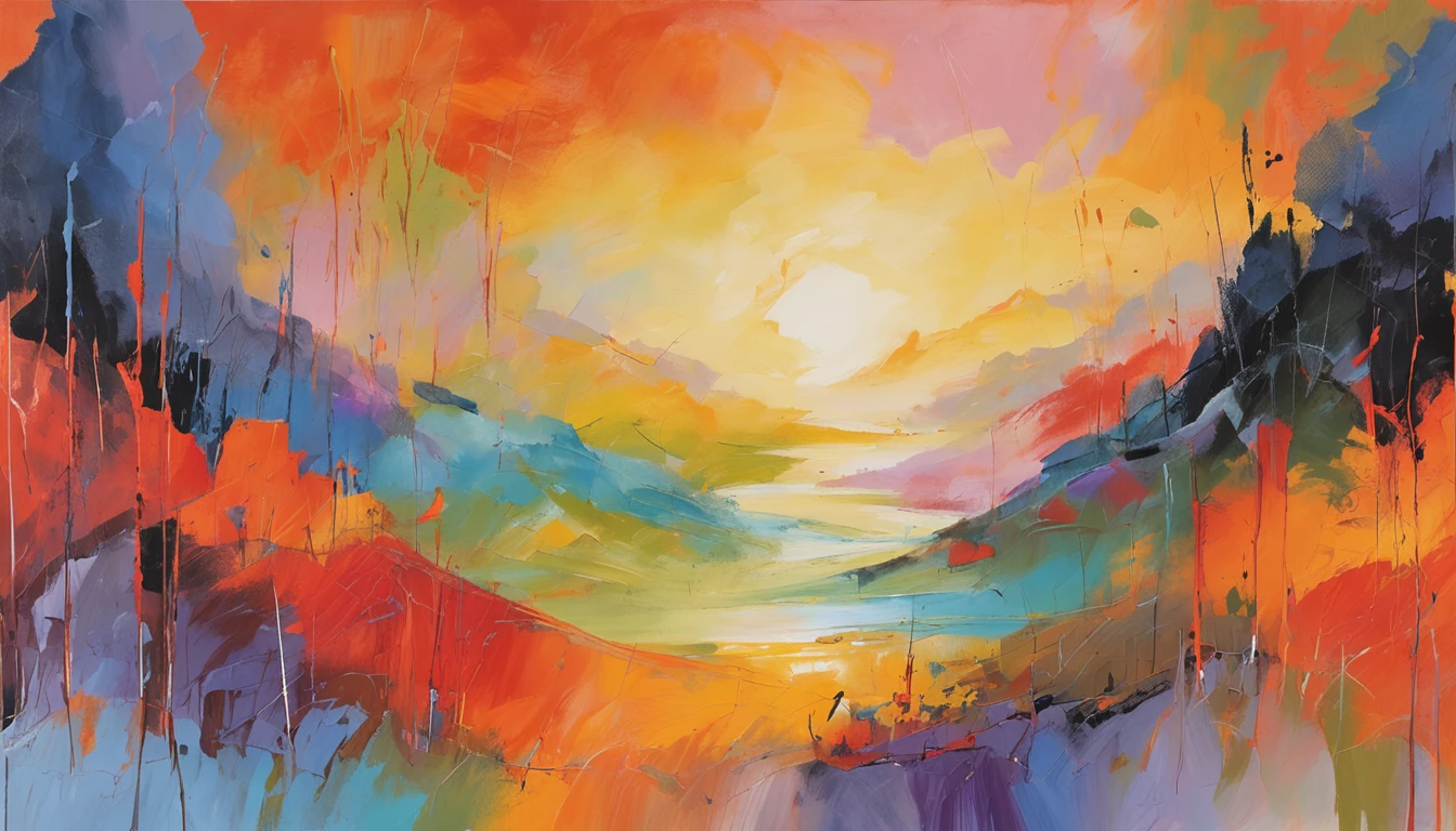silence, Intricate painting details of Japanese forests, galaxy in background, Clouds, vivd colour, High contrast, Mountain, vector line art, orange highlights, anime concept art, Stick, high high quality, Edge to edge,