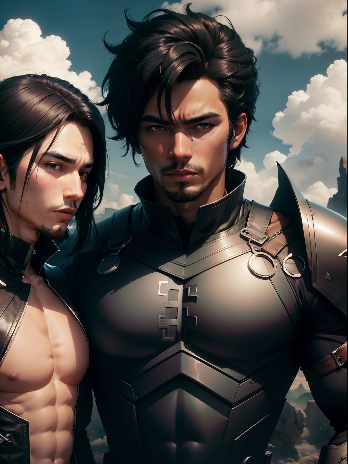 black bg, cloud, shado man