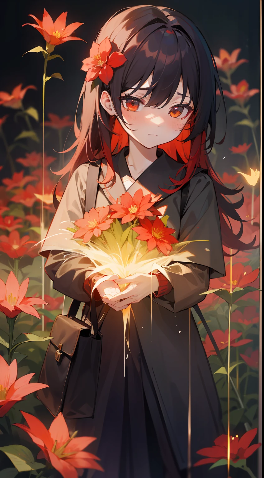 The flower language of Higanbana is「Reunion」with the「Tote」。in the dark of night、Under red, Fiery Higan flowers、Reuniting with a lost past、Quiet death。In hallucinations、Feel the end of time。It is expressed in a gorgeous and shocking visual effect。