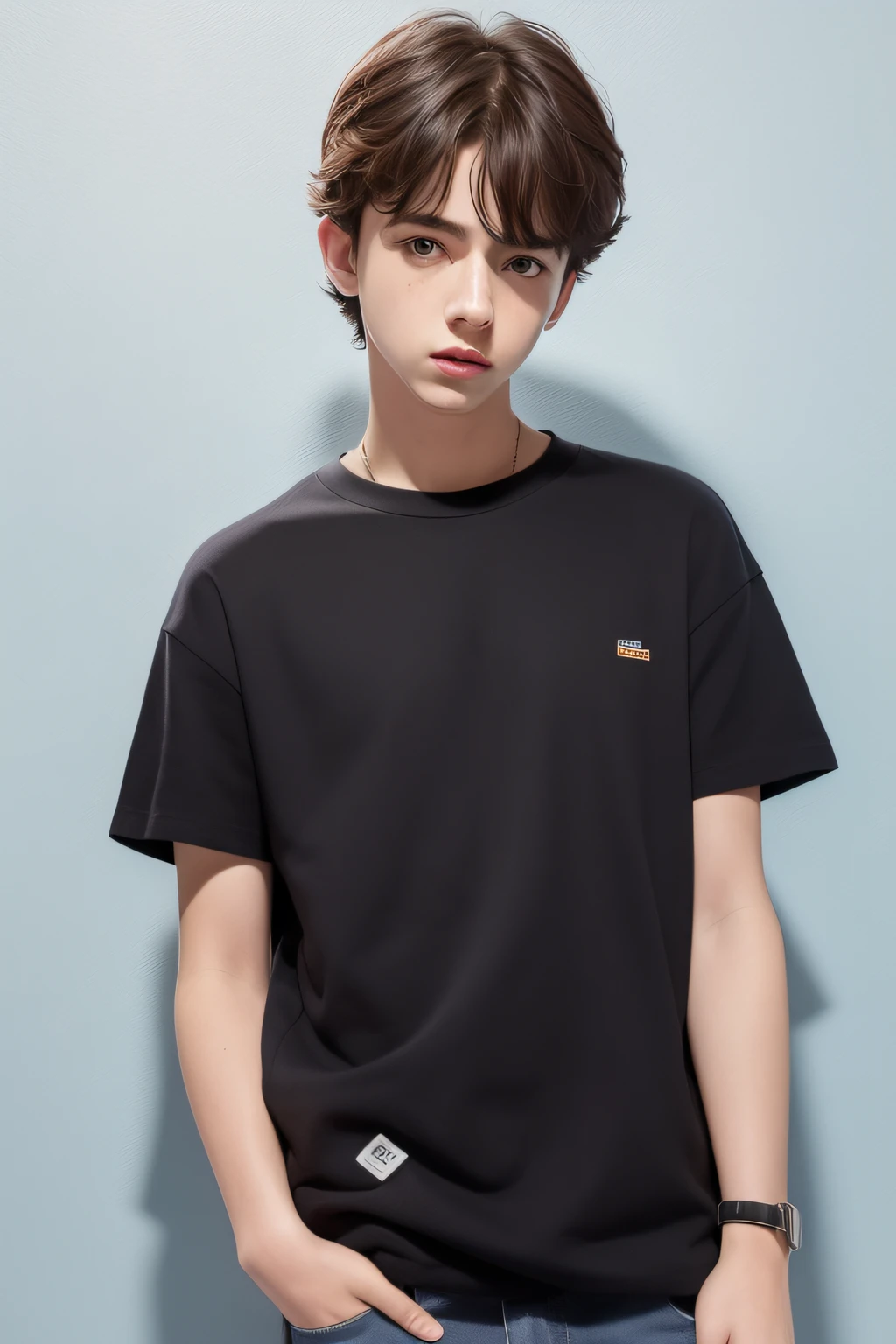 there is a man that is holding a cell phone in his hand, Declan McKenna, Retrato de Timothee Chalamet, fundo do telefone, papel de parede do telefone, olhando para o telefone dele, timothee chalamet, TaeJune Kim, Album art, olhos baggy, adolescente hiperrealista, hyper realism aesthetic, instagram story, Jungkook, HQ 4K papel de parede do telefone
