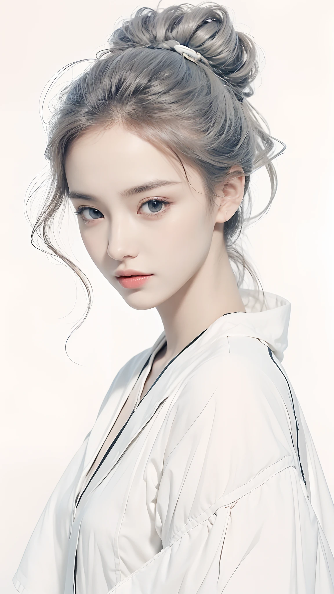 primitive, Masterpiece, ultra fine photos,, Best quality, Ultra-high resolution, Realistic, Sunny, full-body portraits, Amazing beauty, Dynamic posture, exquisite face, Vibrant eyes, (Side view), Very detailed background, Detailed face, detailed tidy background, Gorgeous, High detail skin, Realistic skin details, Visible pores, Clear focus, volume fog, 8K  UHD, Digital SLR, High quality, filmgrain, Fair skin, Realism,