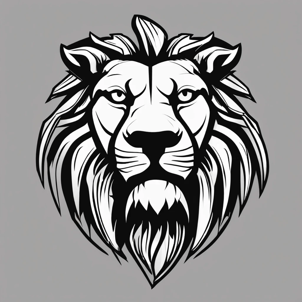 a metal icon style logo of a lion's head (estilizado1.5) em um fundo preto, lion icon, half lion, lion head, third lion head, no fundo cinzento, lion with crown, em um fundo cinza, Lion, anonymous lion face, Criado no Adobe Illustrator, icon, with the mane of a lion, single logo, lions, me, fundo do telefone