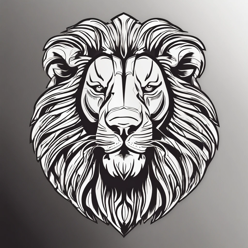 a metal icon style logo of a lion's head (estilizado1.5) em um fundo preto, lion icon, half lion, lion head, third lion head, no fundo cinzento, lion with crown, em um fundo cinza, Lion, anonymous lion face, Criado no Adobe Illustrator, icon, with the mane of a lion, single logo, lions, me, fundo do telefone
