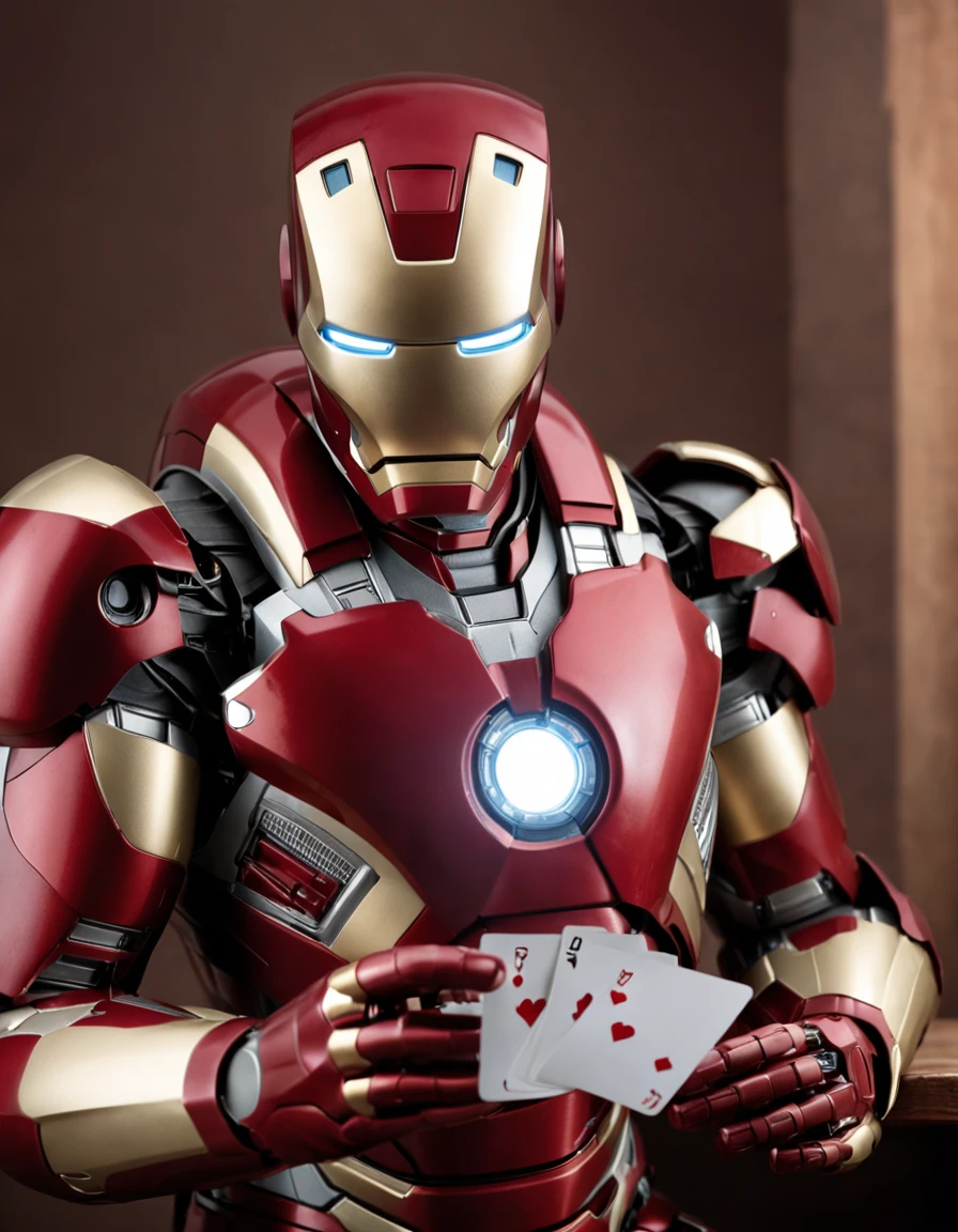 iron man playing poker, cards, poker game