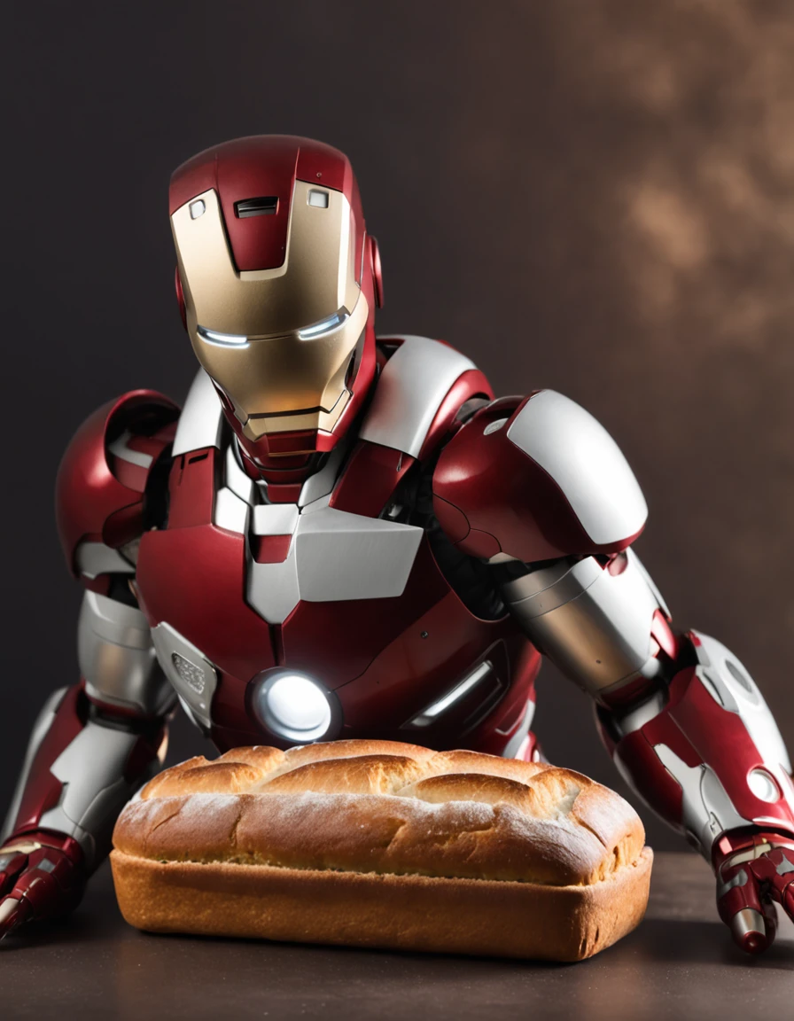 ironman baking a loaf of bread