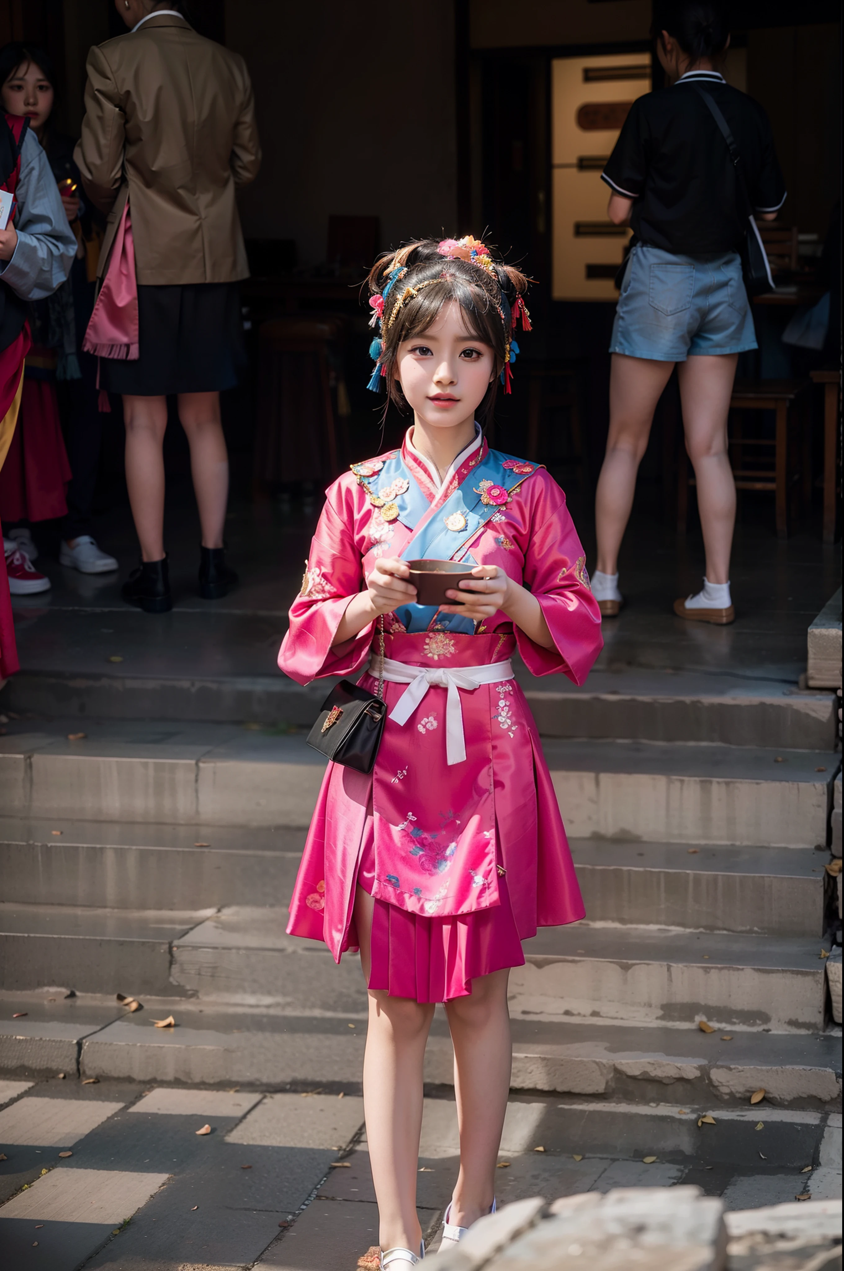 1girll,Tujia，traditionalcostumes，