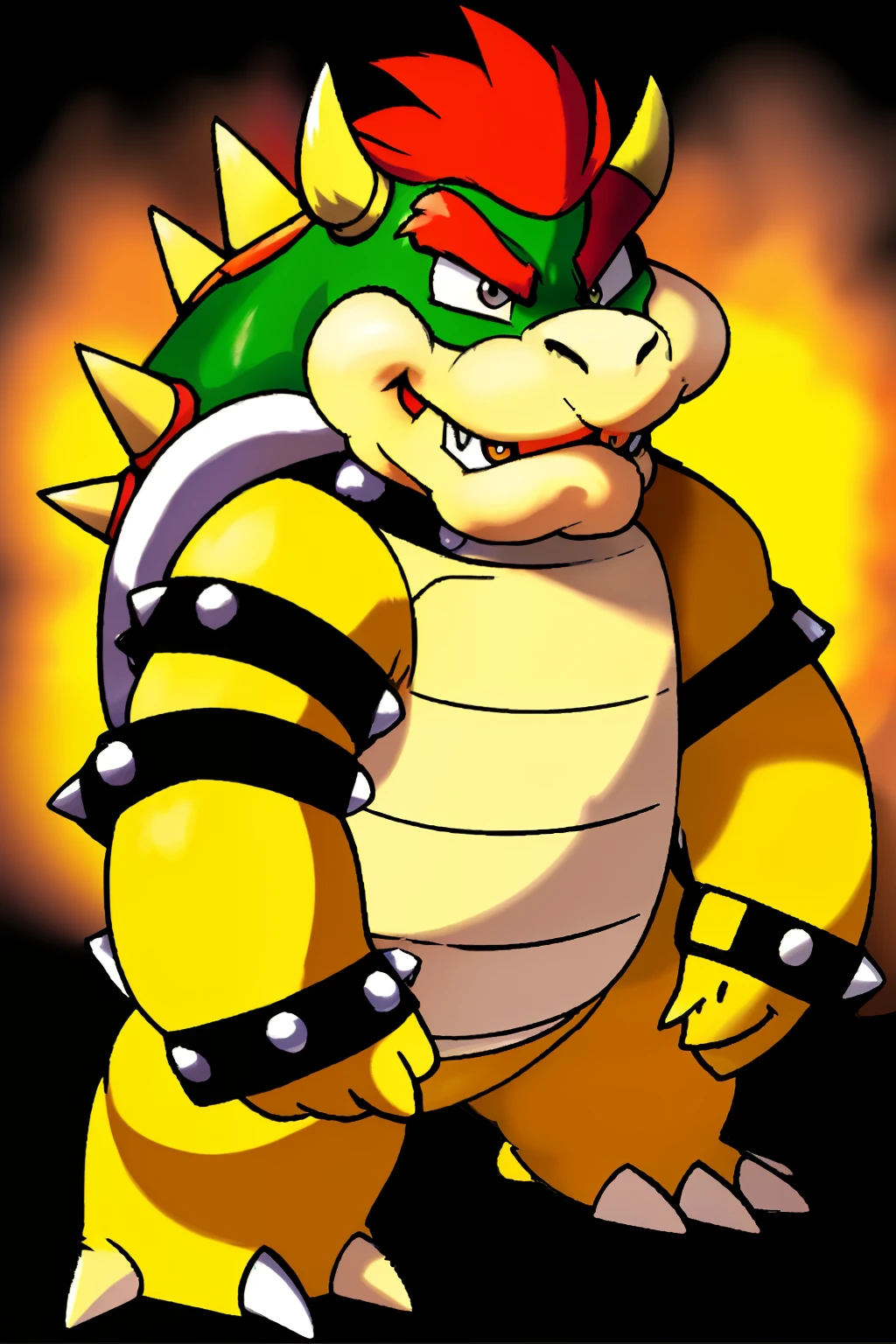 estilo modelshoot, (papel de parede 8k extremamente detalhado), Bowser , intrincado, High detail, Dramatic