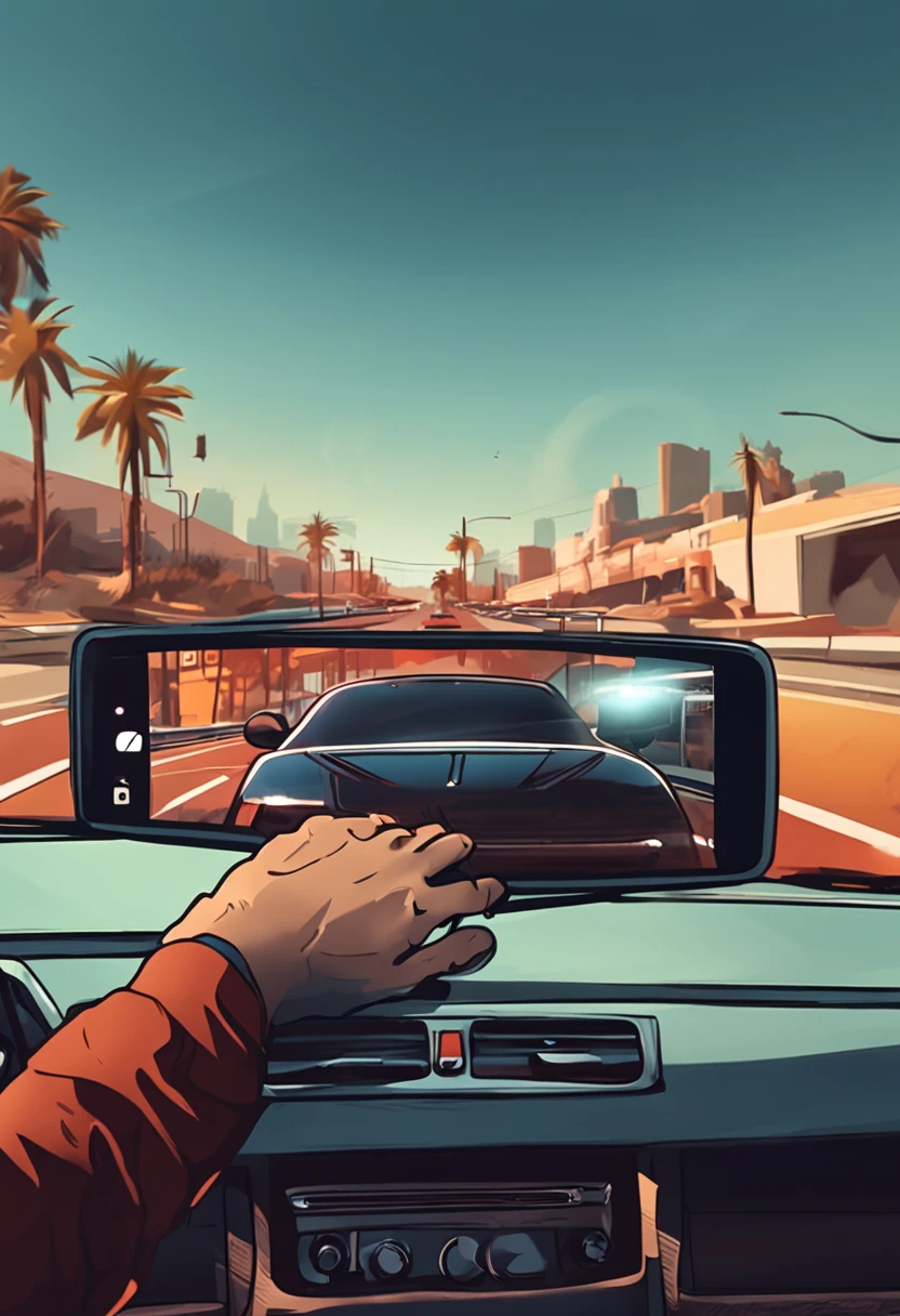 Realistic photo of a person recording a car with a camera --AR 4:5