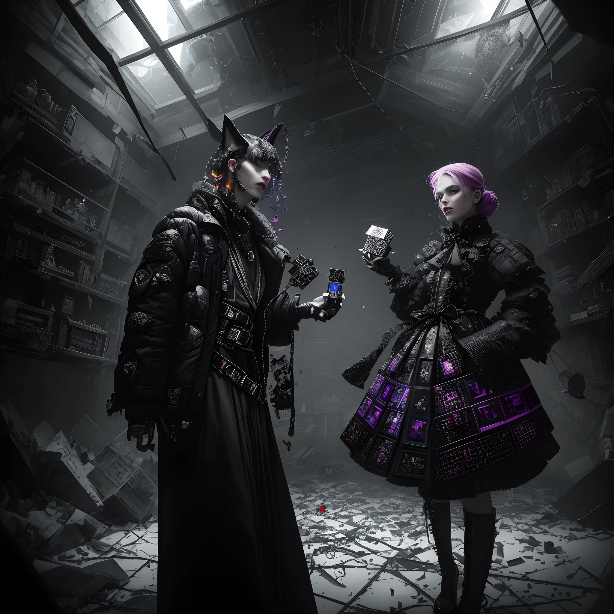 color photo of a super villain using a 3x3x3 Rubik's Cube as a weapon or a power, a mesmerizing sight of twisted colors and intricate patterns, a visual puzzle that reflects the villain's cunning mind, a chaotic mix of vibrant hues and sharp edges, a symbol of intelligence and calculated manipulation, a weaponized Rubik's Cube that exudes an aura of danger and unpredictability, an environment filled with tension and uncertainty, shadows dancing in the dimly lit room, a backdrop of shattered glass and scattered puzzle pieces, a sense of foreboding and sinister intentions, the atmosphere thick with the villain's malevolent energy, a camera capturing the scene with precision and finesse, the lens capturing every intricate detail and vibrant color, a vintage camera model with manual controls and adjustable settings, a high-quality color film capturing vivid tones and rich textures, a wide-angle lens capturing the entire scene with depth and clarity, a juxtaposition of creative minds and contrasting styles, a collaboration between visionary directors and innovative photographers, a fusion of dark aesthetics and avant-garde fashion designs